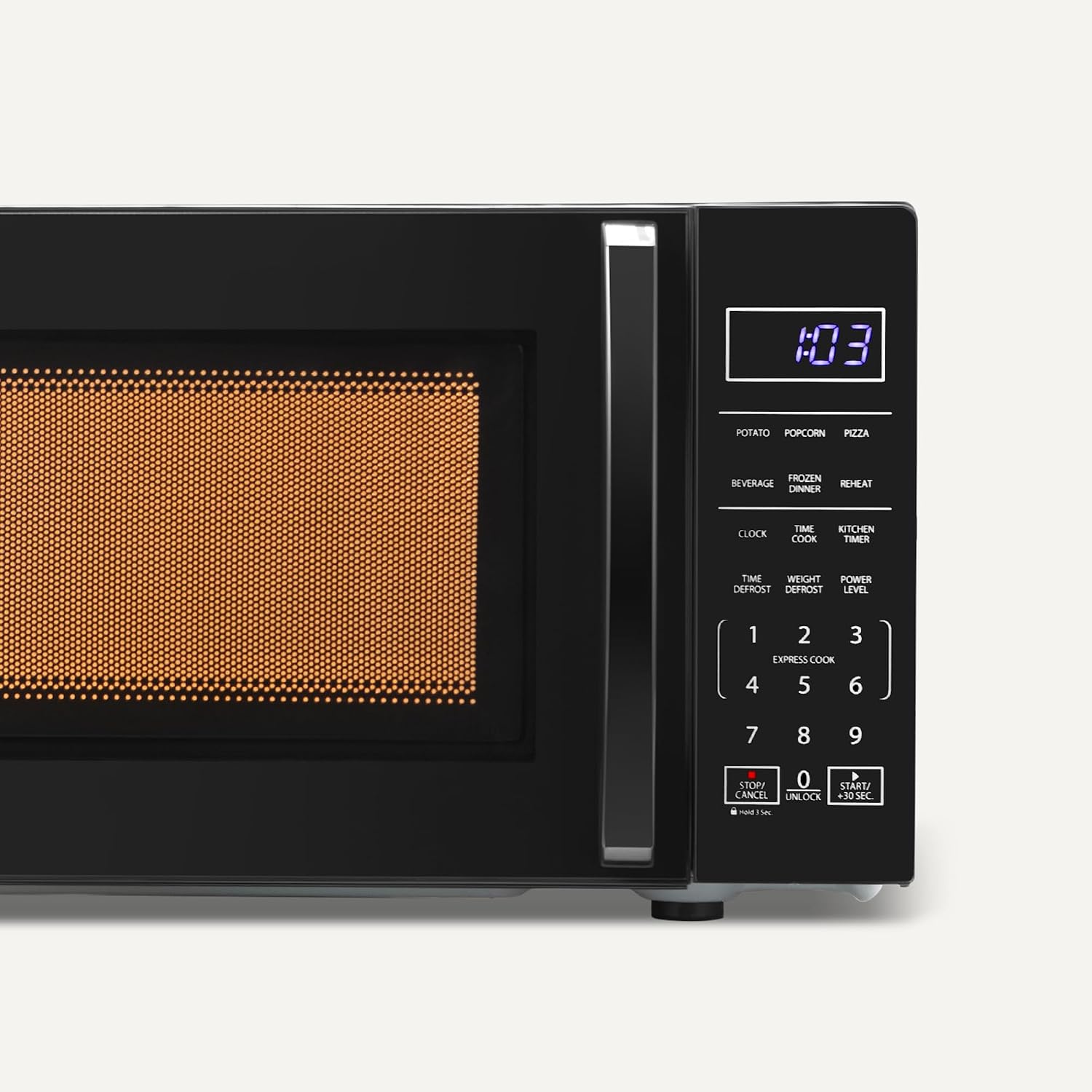 Amazon Basics Countertop Microwave Oven with LED Light and Child Lock, 700W, 0.7 Cu.ft, Black