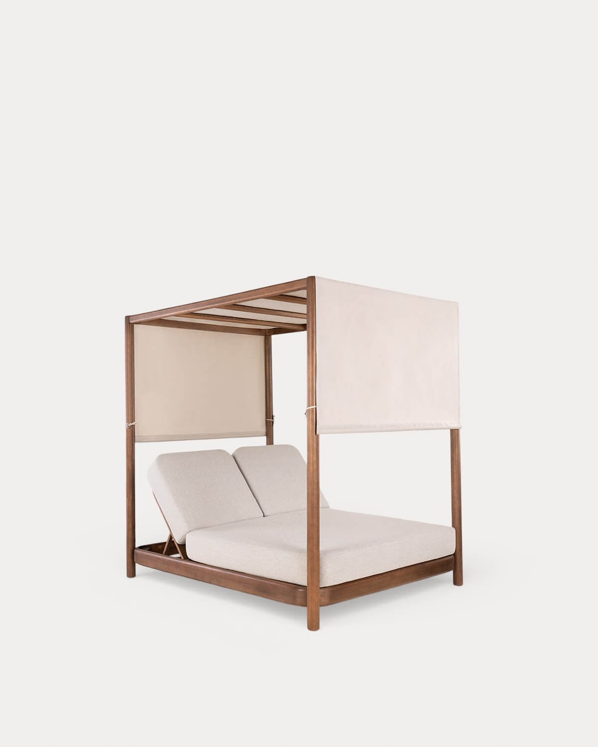 Zoier - Cama Balinesa Reclinable de Madera de Eucalipto y Tela Zoier