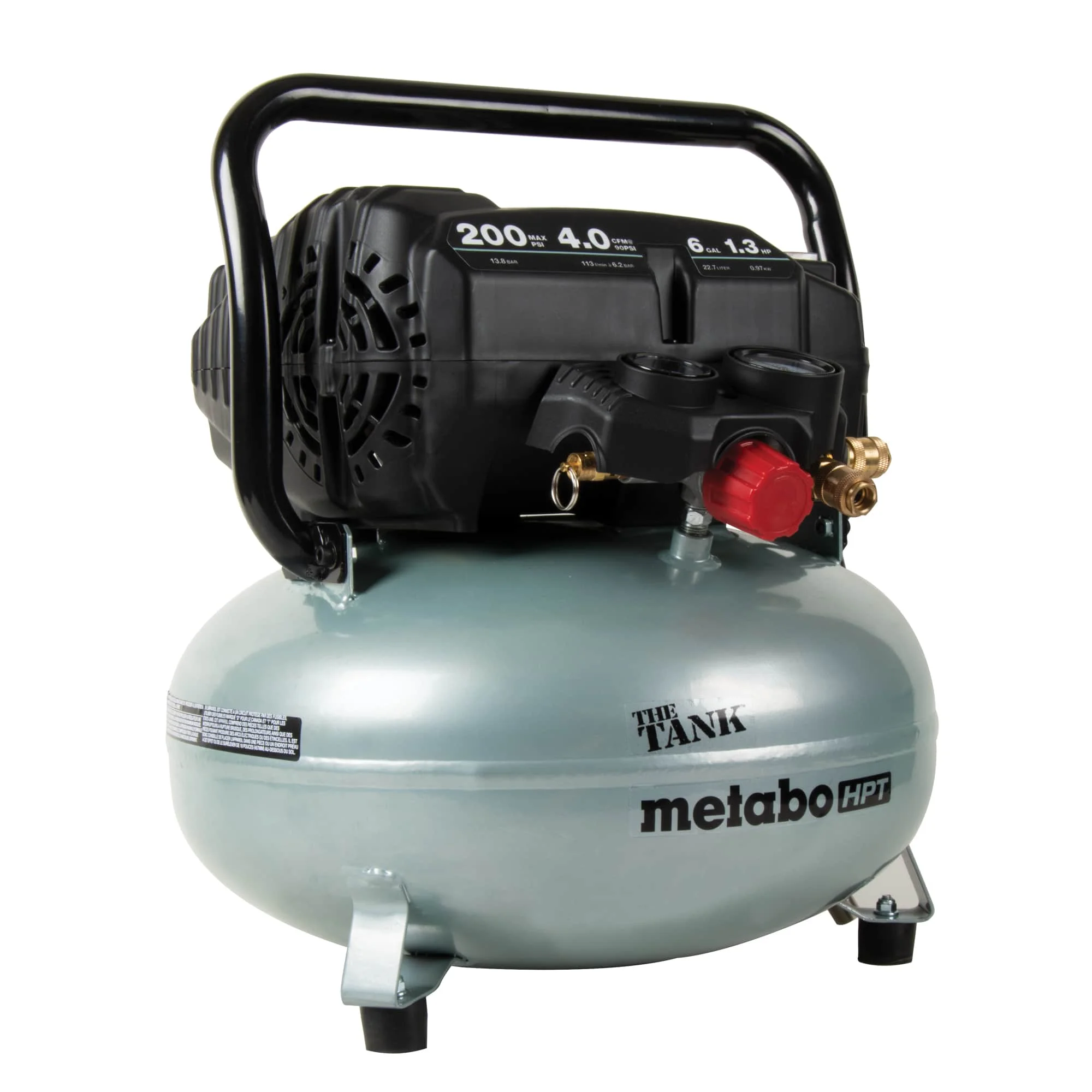 Air Compressor, THE TANK, Portable Pancake Air Compressor 200 PSI, 6 Gallon Tank, Versatile for Use with Framing, Siding, Finish, Brad or Roofing Nailers, EC914S - Image 4