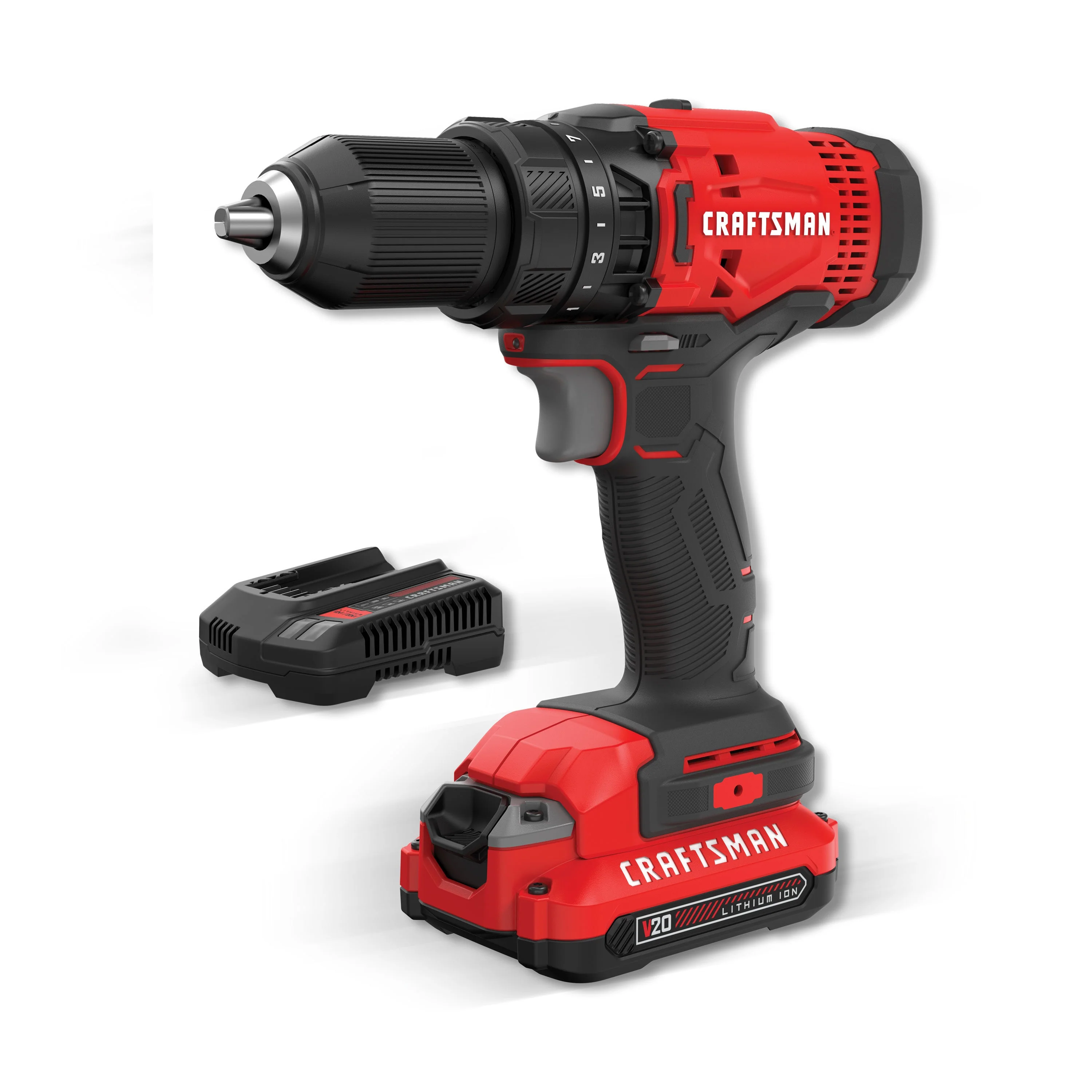 V20 20-volt Max 1/2-in Keyless Cordless Drill ( 1 -Batteries Included, and Charger Included )