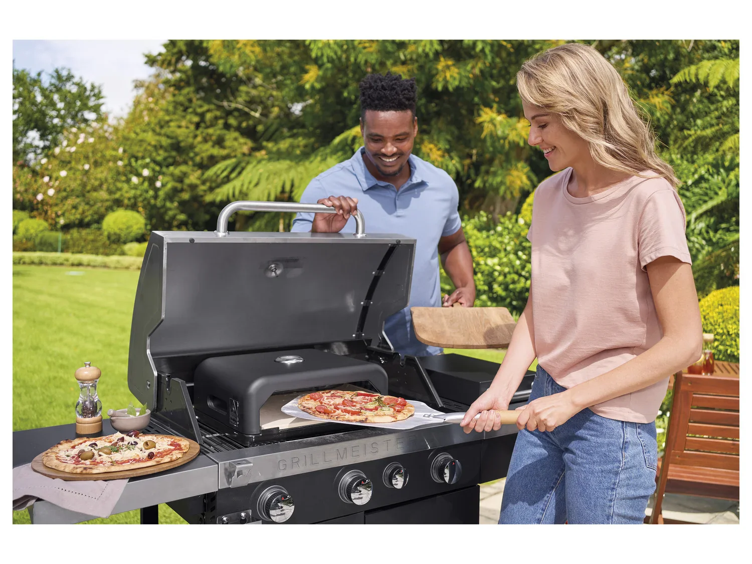 GRILLMEISTER Barbecue  gaz, 3 brleurs, 4 zones de cuisson