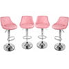 Set of 4 Modern Swivel Bar Stools for Kitchen Counter Faux Leather Height Adjustable Barstools Chairs, Red/Black(Black) - Image 9