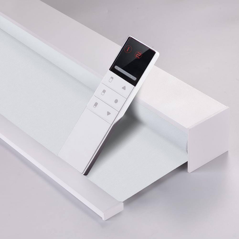 ZSHINE Motorized Blackout Window Blinds Customize Width Remote Control Rechargeable Motor Roller Shades for Windows, Home, Office, Hotel, Club, Resta