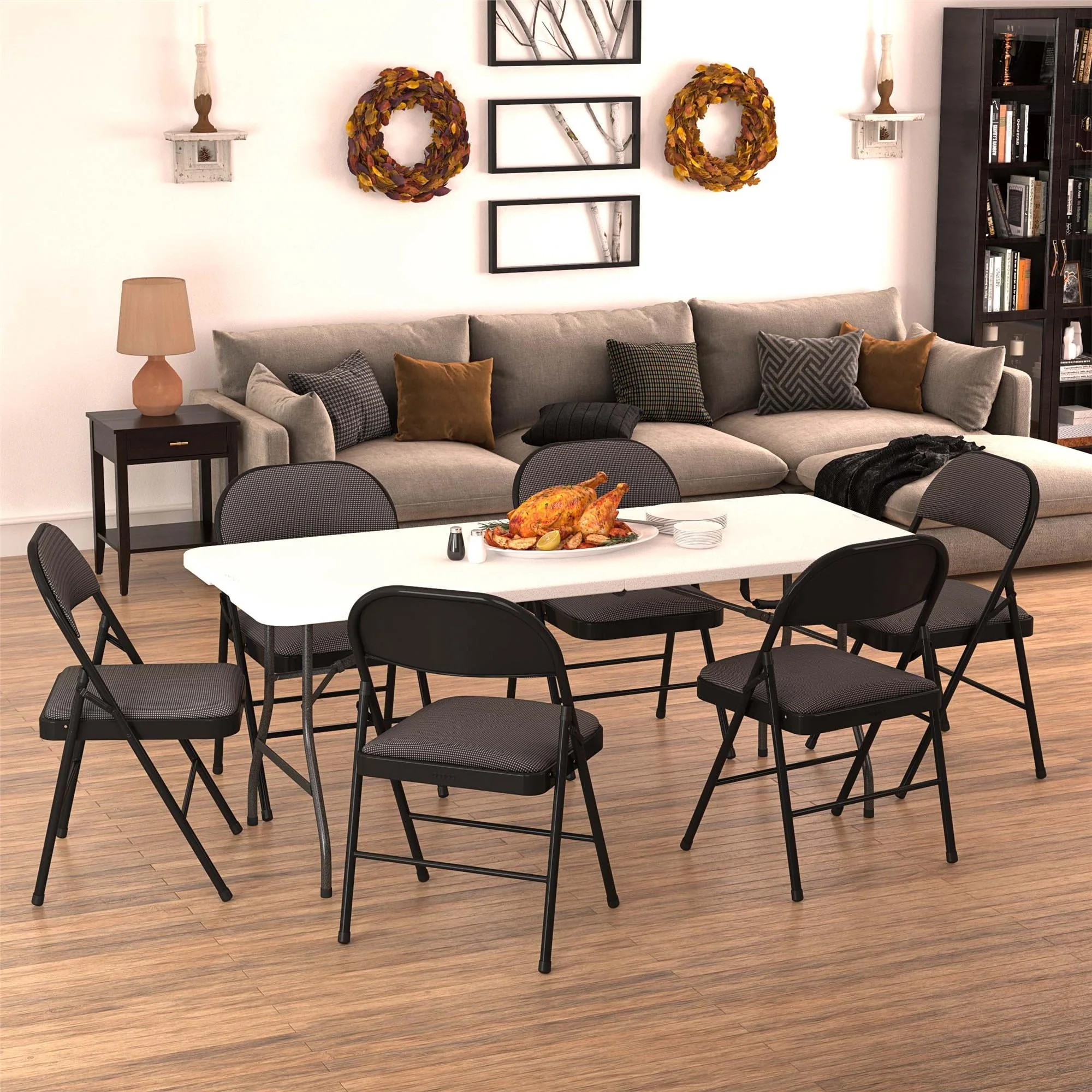 Cosco 6 Foot Folding Table in White Speckle
