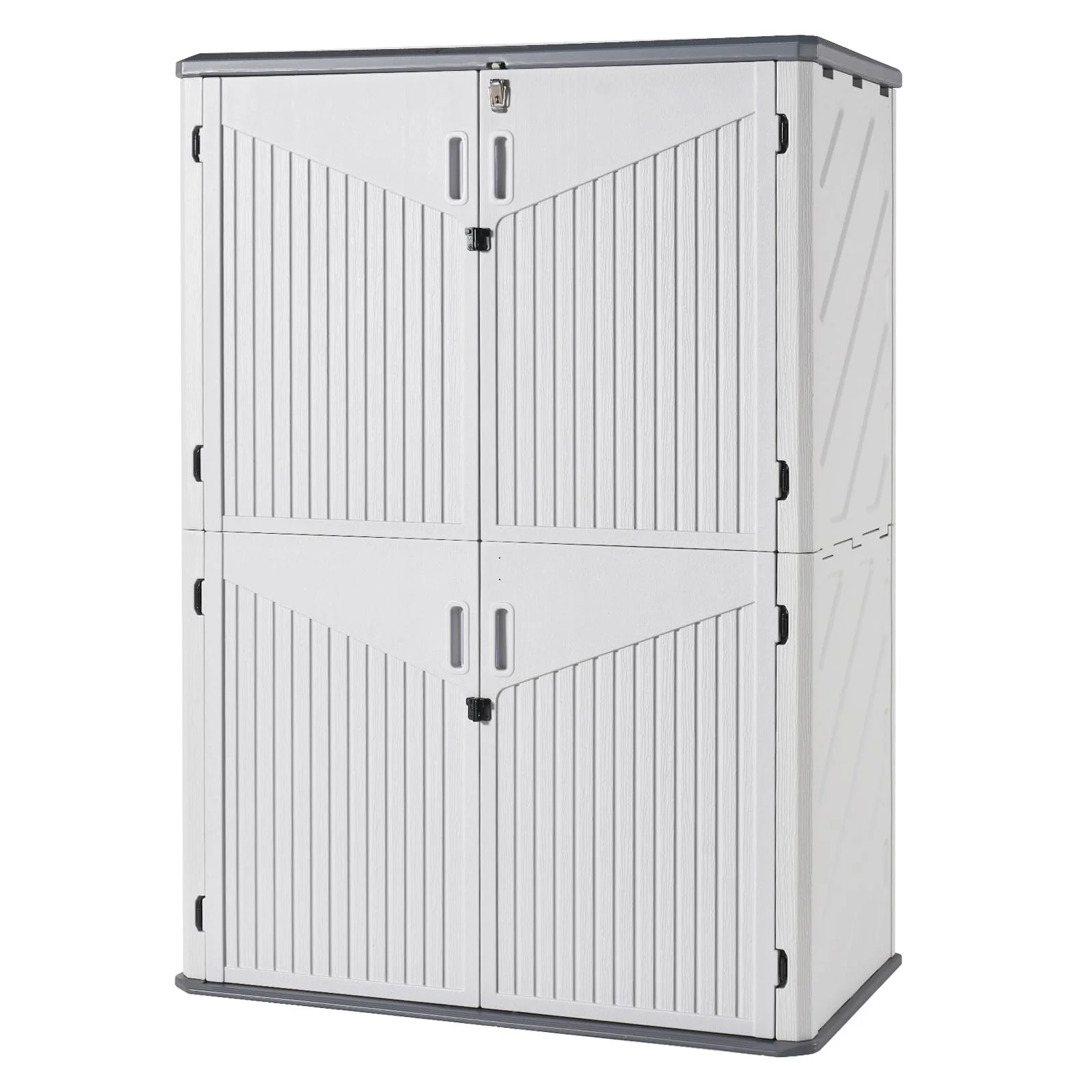 Outdoor Storage Shed, 64 Cu.Ft Vertical Storage Sheds Outdoor with Floor, Outdoor Waterproof Storage Cabinet for Garage Storage, Pool Storage, Bike Shed, Garden Shed, Outdoor Storage(White)(64 Cu.Ft) - Image 9