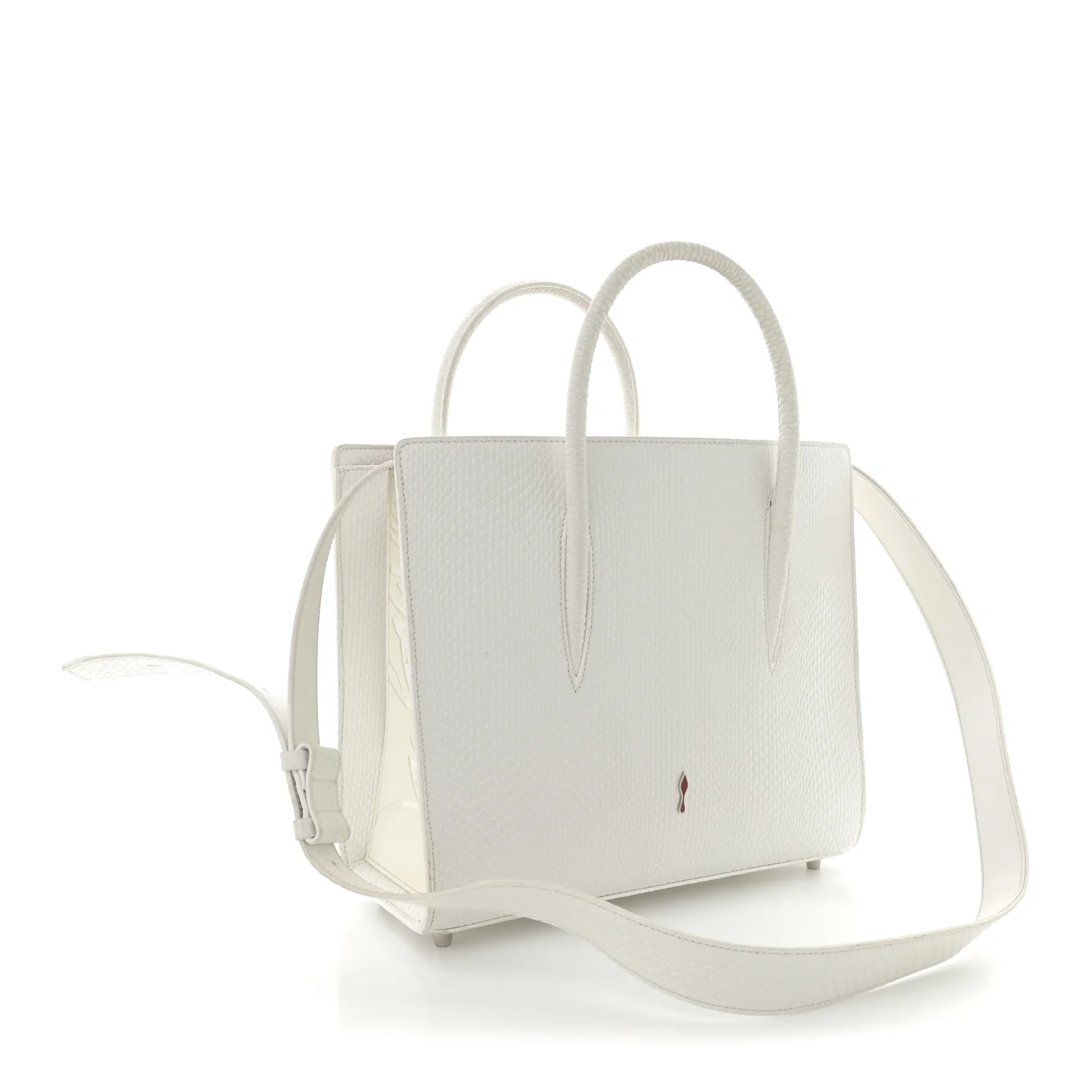 Calfskin Lizard Embossed Medium Paloma White