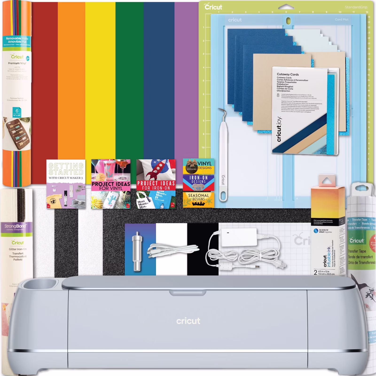 Maker 3 Electric Die-Cutting Machine with Rainbow Vinyl and Tools Bundle(Rainbow Vinyl) - Image 5