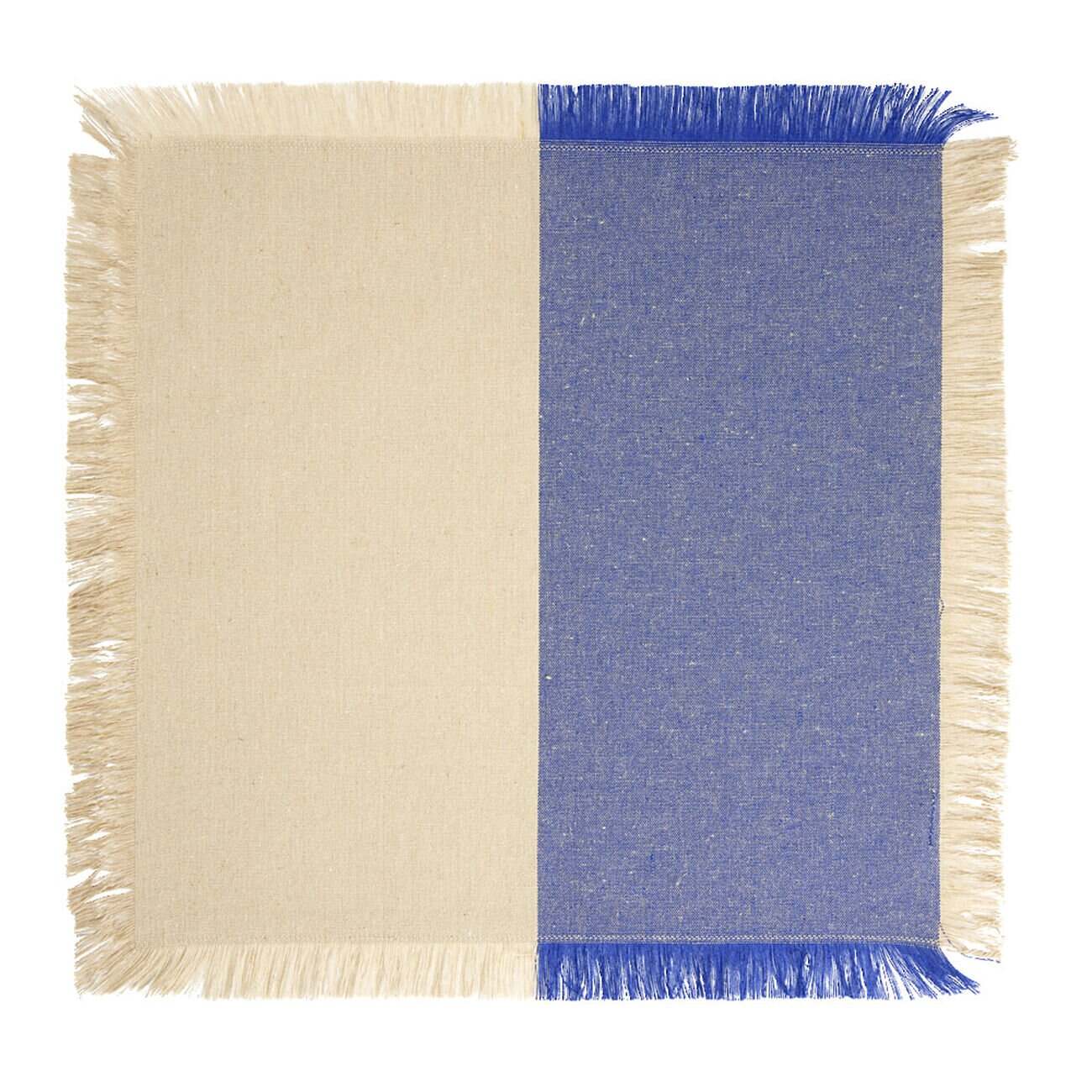 Lot de 4 serviettes de table carrées 35x35cm rebord frange