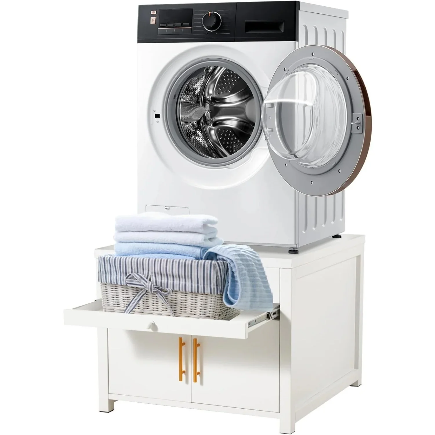 AECOJOY Laundry Pedestal, 700 LBS Capacity Washer Dryer Pedestal, 29″L*29″W*23″ H Washer and Dryer Stand (White)