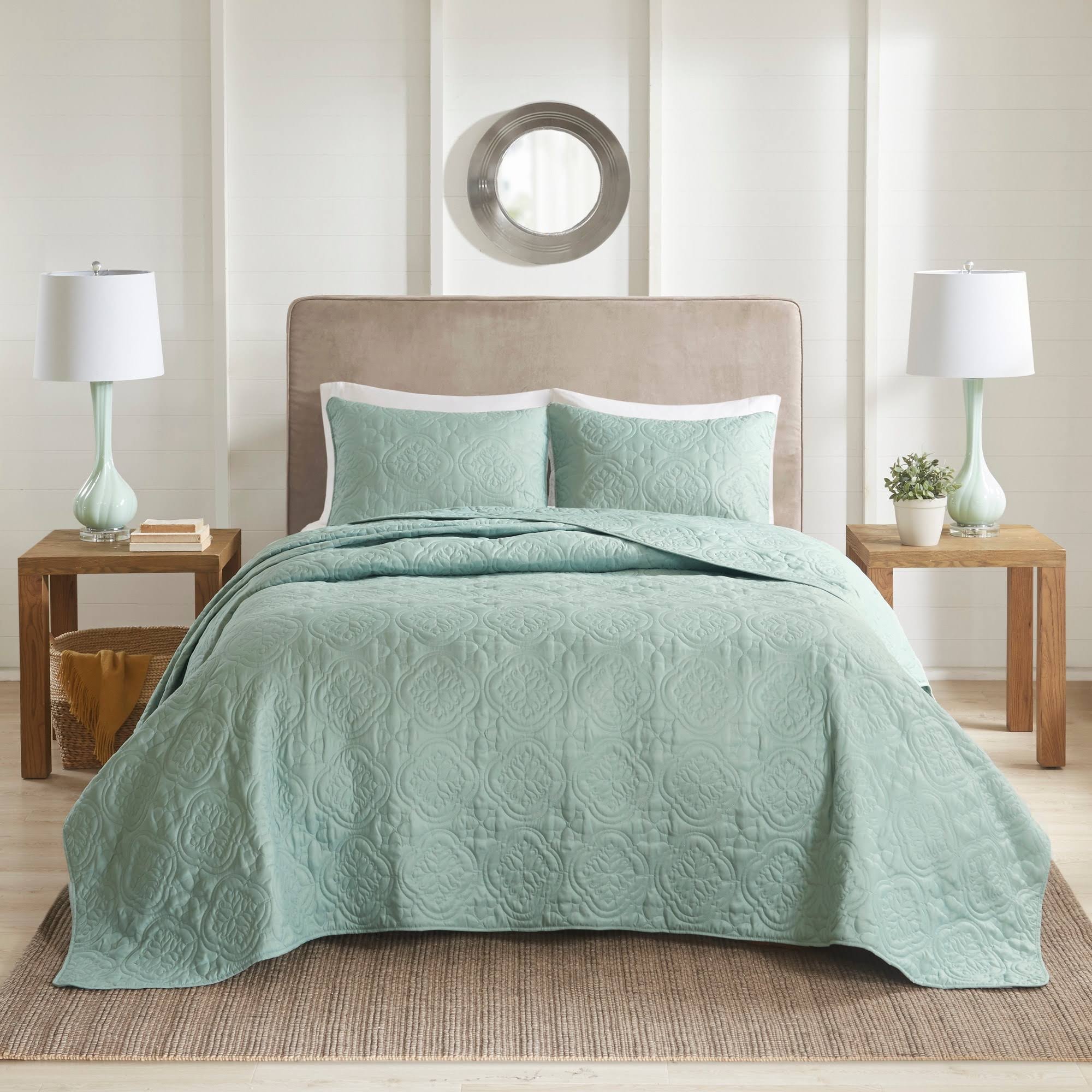 510 Design - Oakley 3 Piece Reversible Bedspread Set - King/Cal King - Seafoam