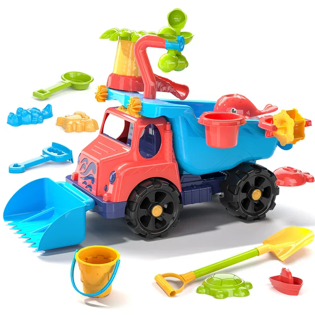 Children's beach toys outdoor garden sand pit set summer beach children DIY parent-child interactive toy car