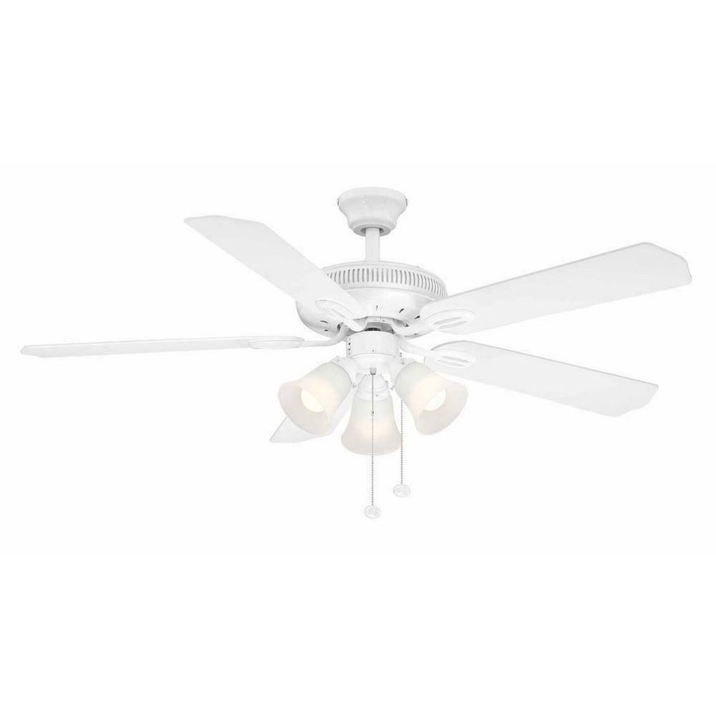 Hampton Bay Glendale 52 in. Indoor White Ceiling Fan with Light Kit