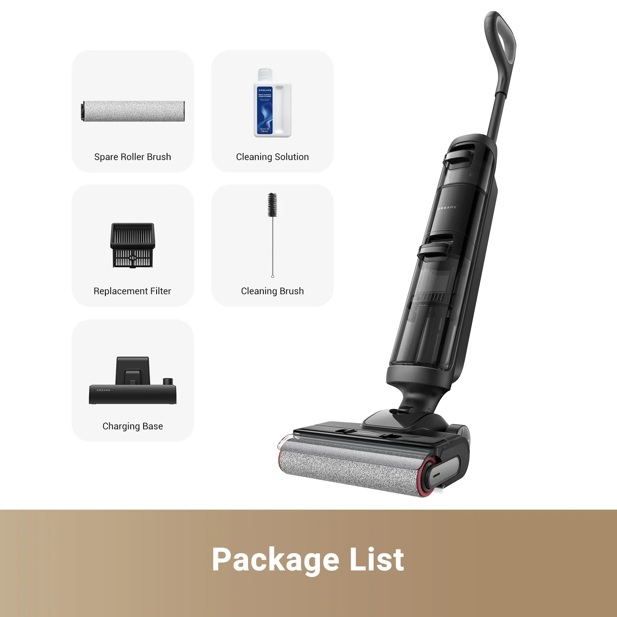 Dreame Cordless Wet/Dry Vacuum Cleaner, Dual-Edge Brushes, 600ml water tank, Self-Propulsion, K20