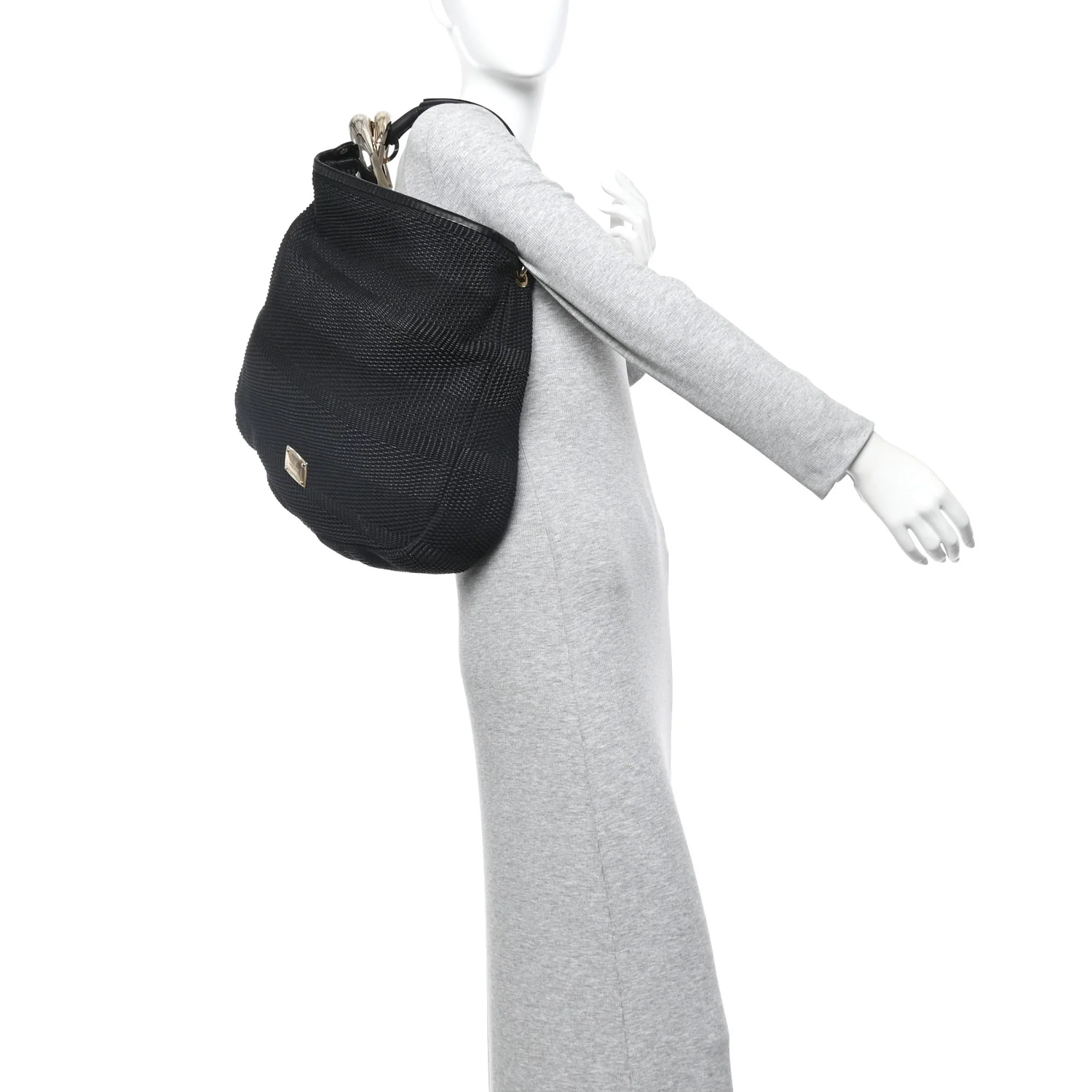 Raffia Large Sky Hobo Black