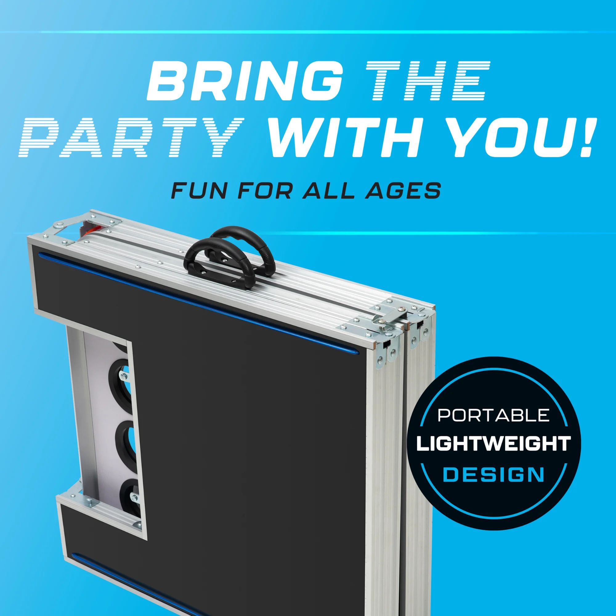 LED Portable Pong Table, Folding Party Game Set for Tailgating and Outdoors, 8-Foot Length - Image 3