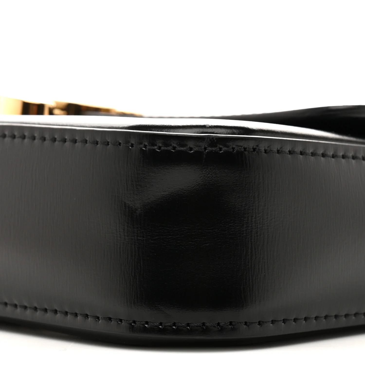 Shiny Calfskin Triomphe Chain Shoulder Bag Black