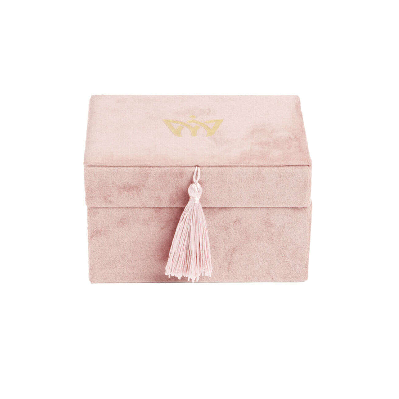 Boîte à bijoux revêtement velours rose 14x10xH8cm