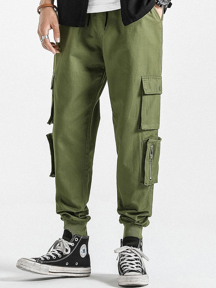 Pantalon de jogging cargo à taille élastique et cordon de serrage