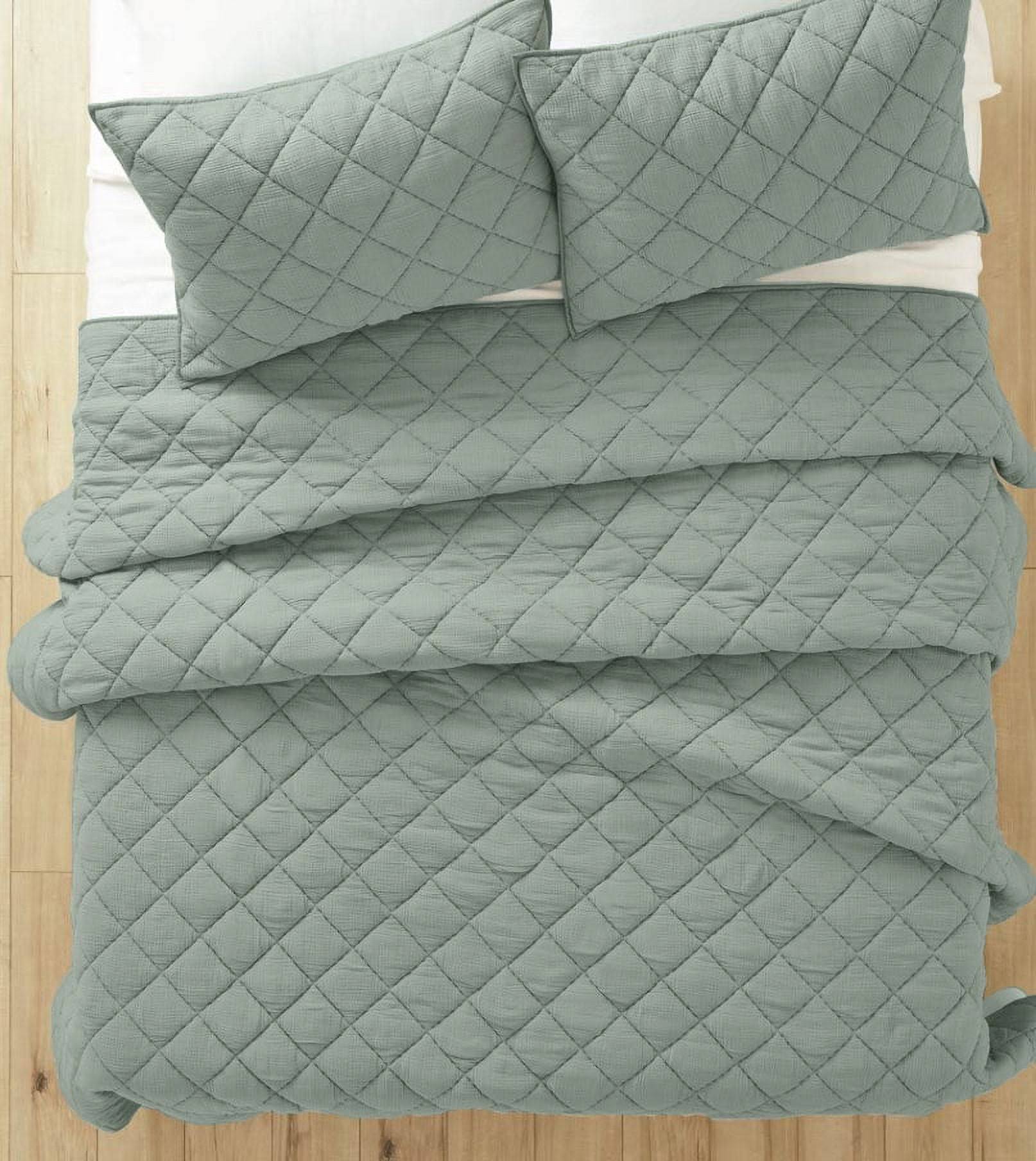 Better Homes & Gardens Diamond Gauze Quilt Set - Sage - Queen Each