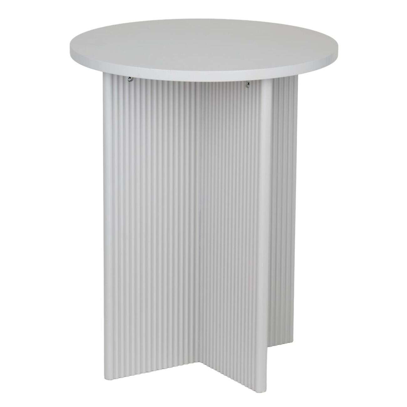 Bout de canapé rond en bois Elton blanc Ø40xH49,5cm