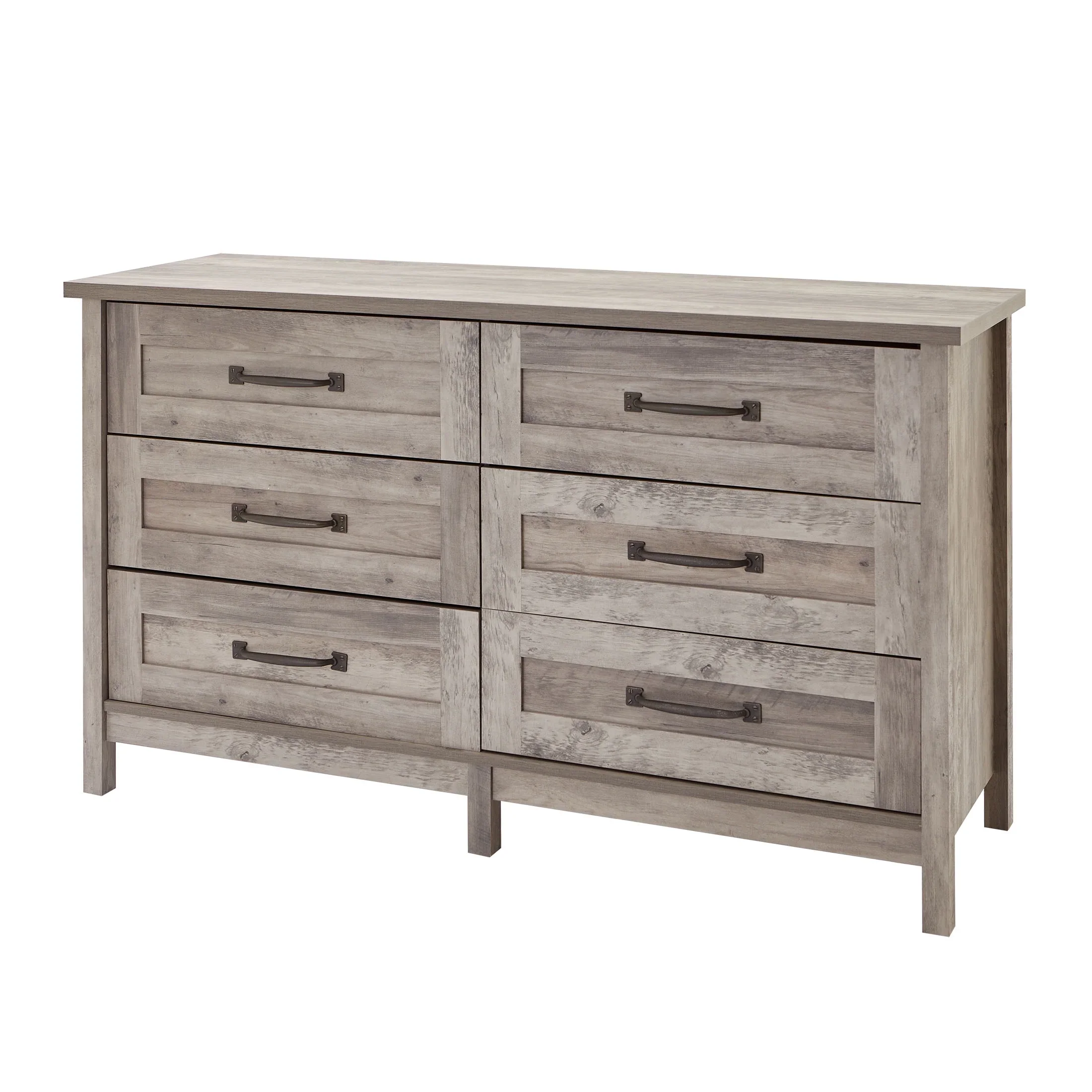 Better Homes & Gardens Modern Farmhouse 6-Drawer Dresser, Rustic White Finish