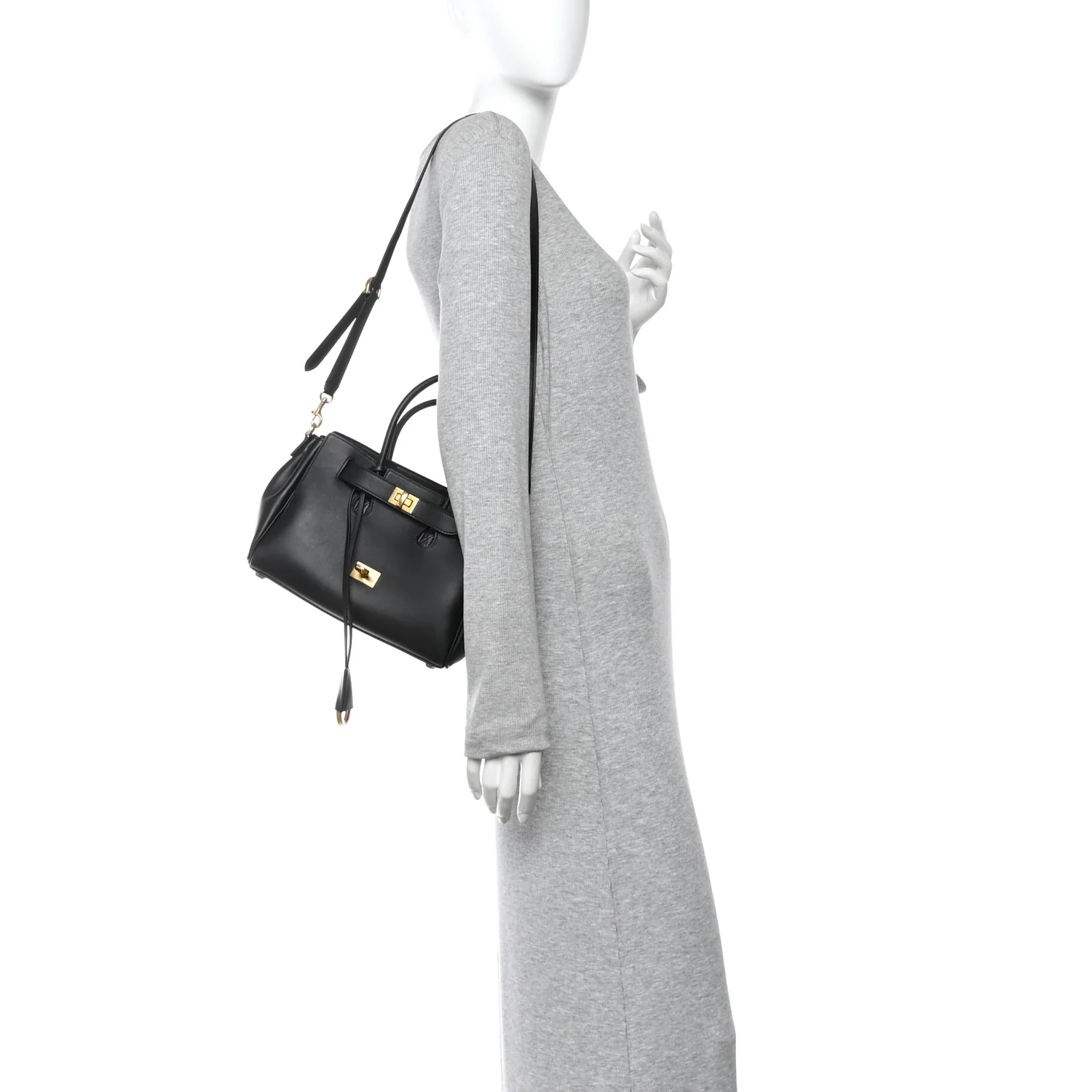 Smooth Calfskin Mini Bel Air Carry All Bag Black