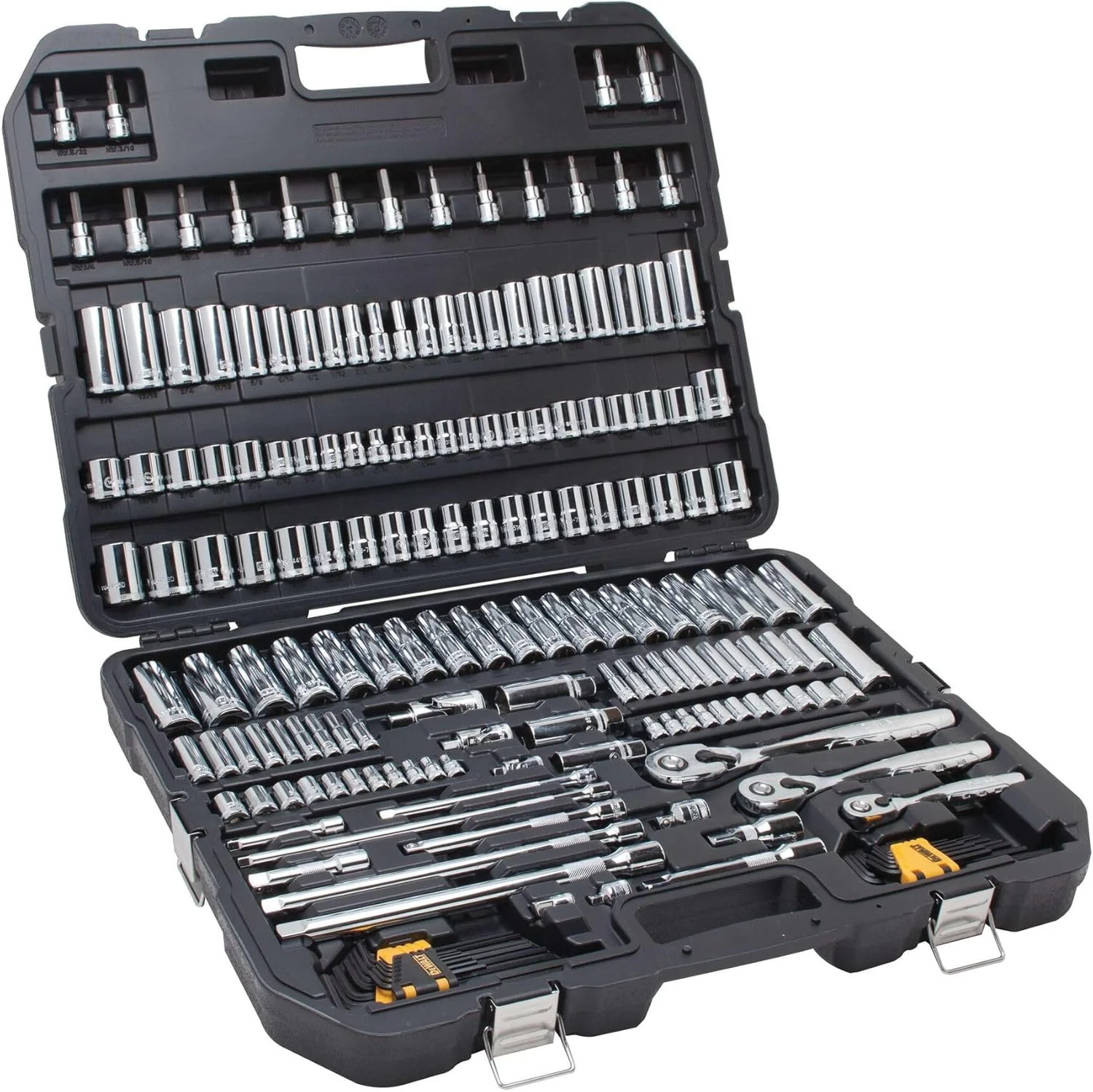 Coffret d'outils de mécanicien, SAE et métrique, tailles d'entraînement 1/2, 1/4, 3/8, 192 pièces.