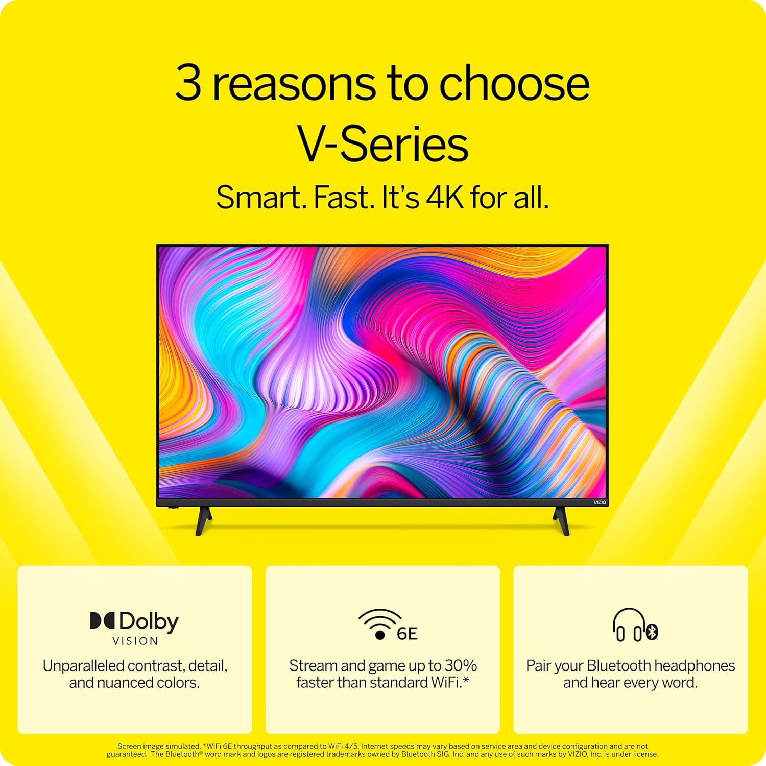 VIZIO 55-inch V-Series 4K LED HDR Smart TV w/Dolby Vision  WiFi 6E  Bluetooth Headphone Capable  Gaming Engine & Alexa Compatibility  V555M-K01  2023 Model