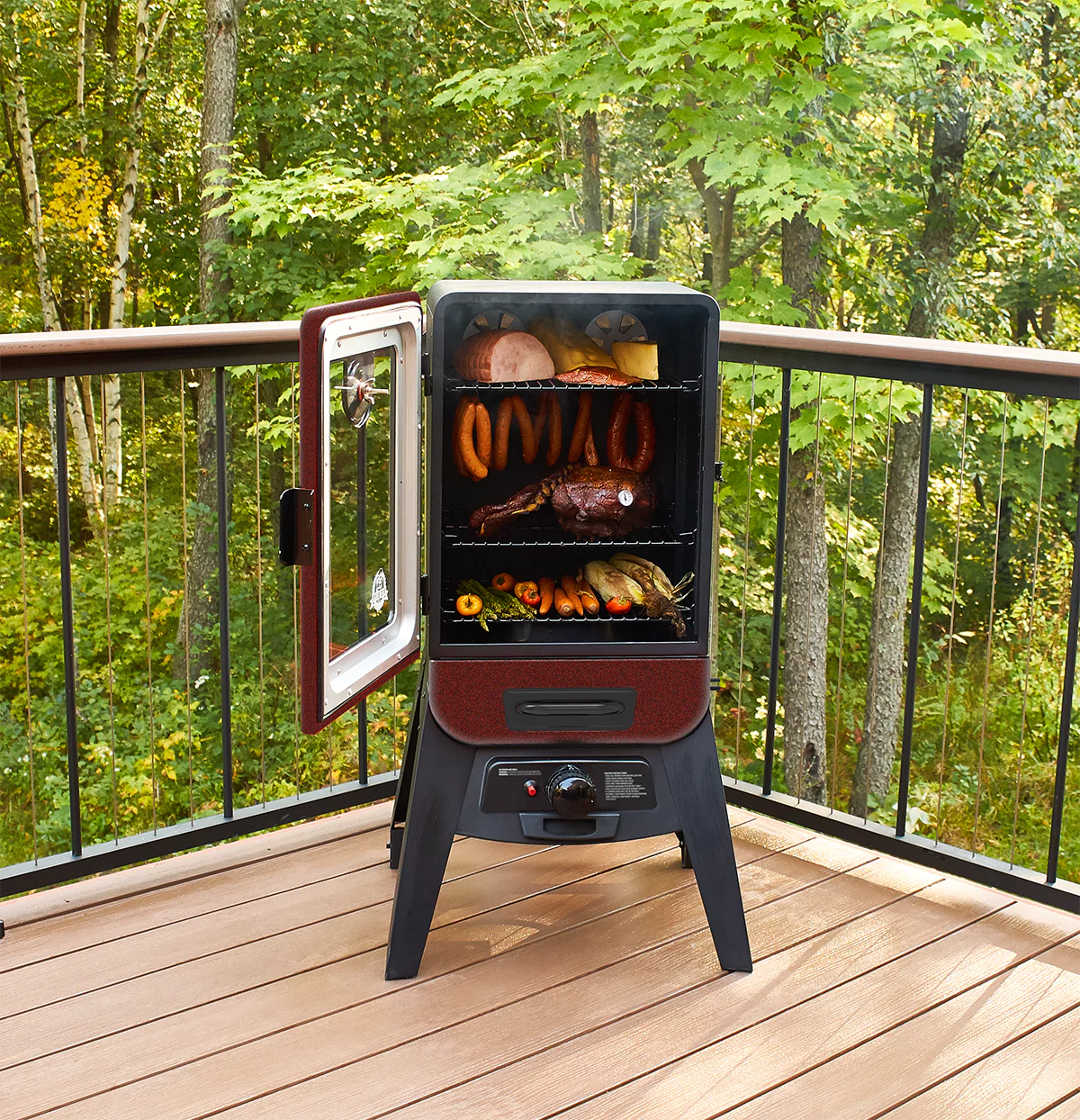 Pit Boss 2 Series Propane Vertical Smoker, Red Hammertone – PBV2G1 Image 4