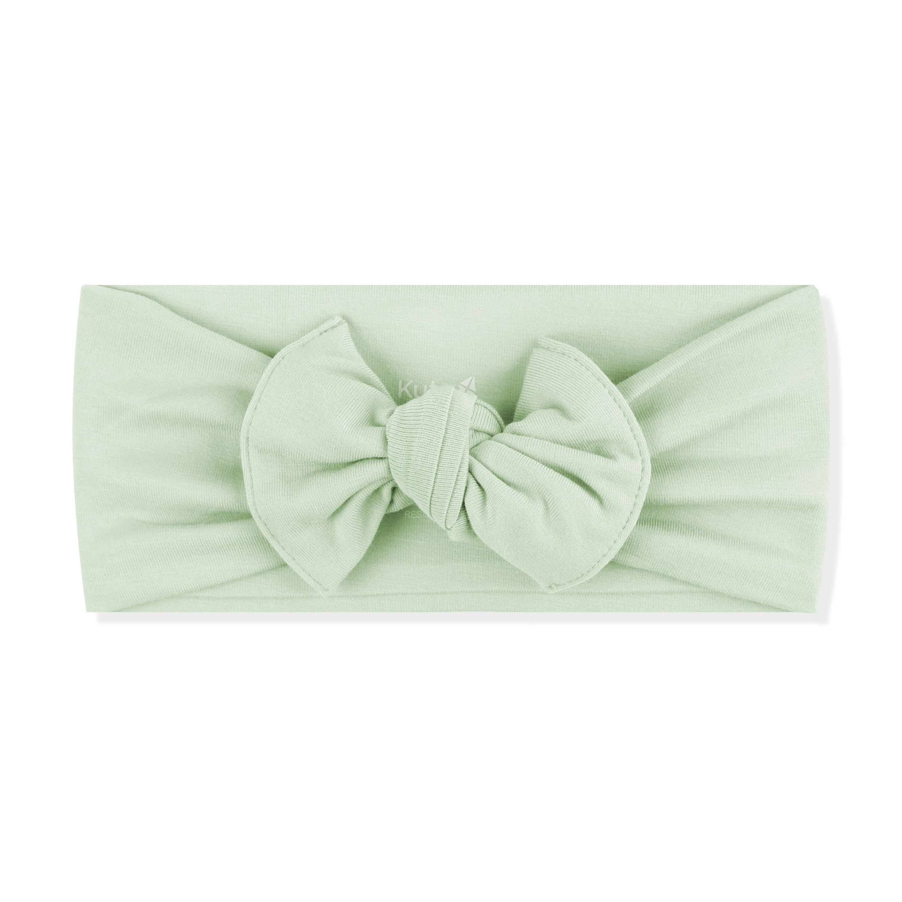 Knotted Bow Headband in Basil