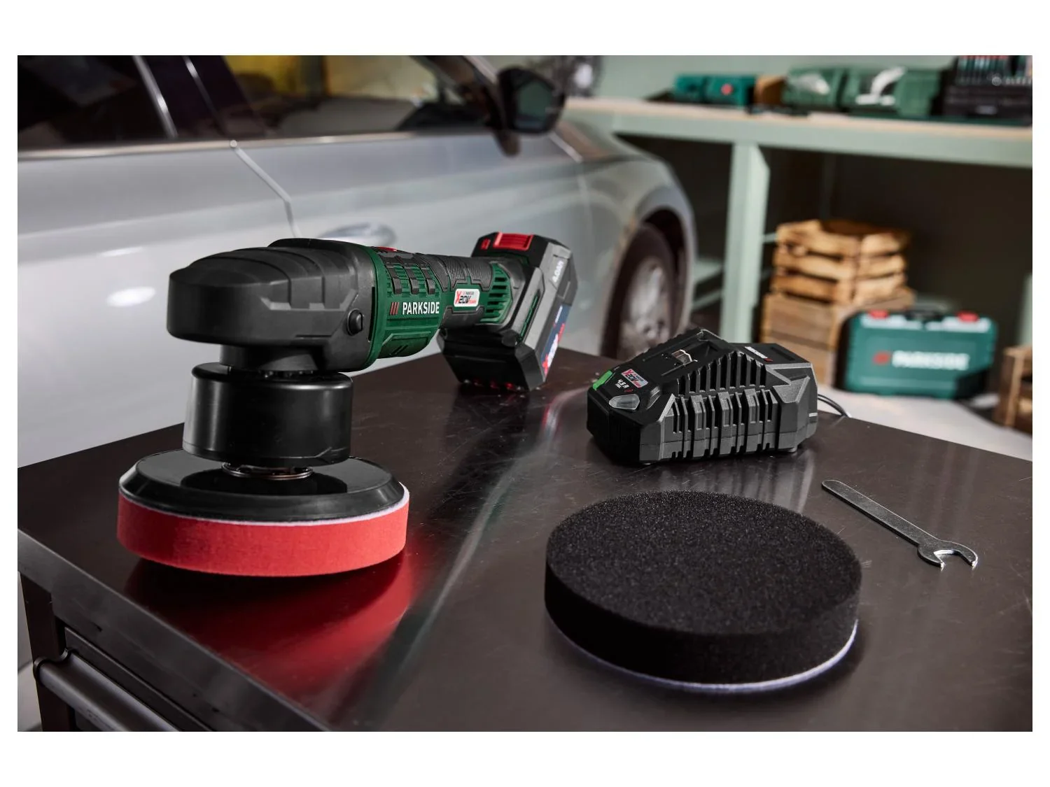 PARKSIDE Set polisseuse sans fil PPMAS 20-Li A2 + Batterie + Chargeur, 20 V