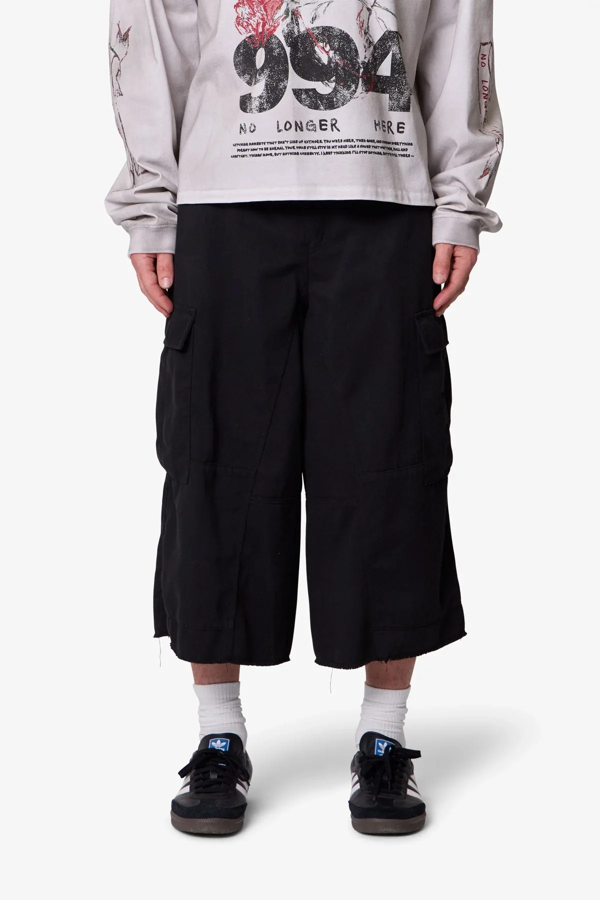 Extra Long Cargo Shorts - Black