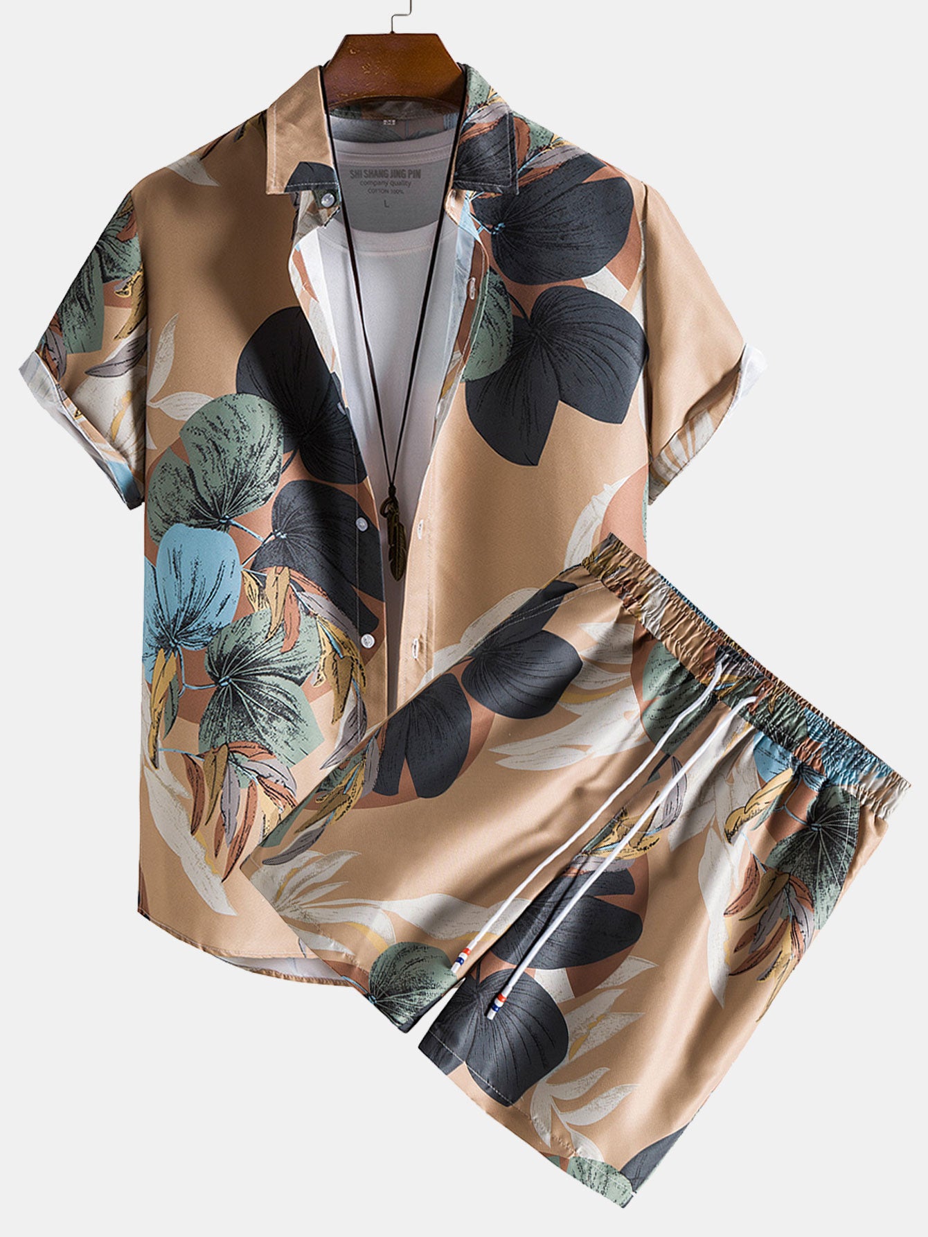 Chemise et short à imprimé tropical