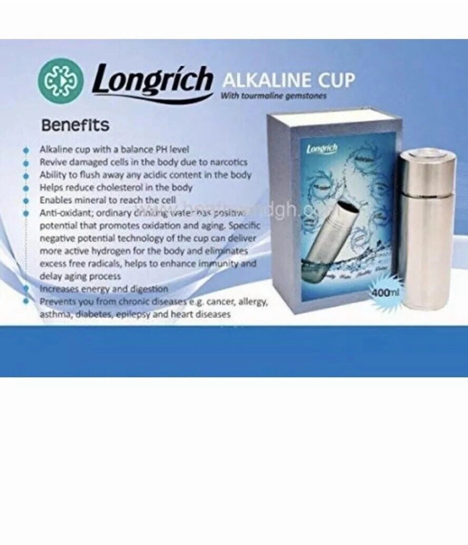 Alkaline Cup Pi Water Alkalizer Energy Anti Oxidant Cup/Alkaline Bottle - Image 2
