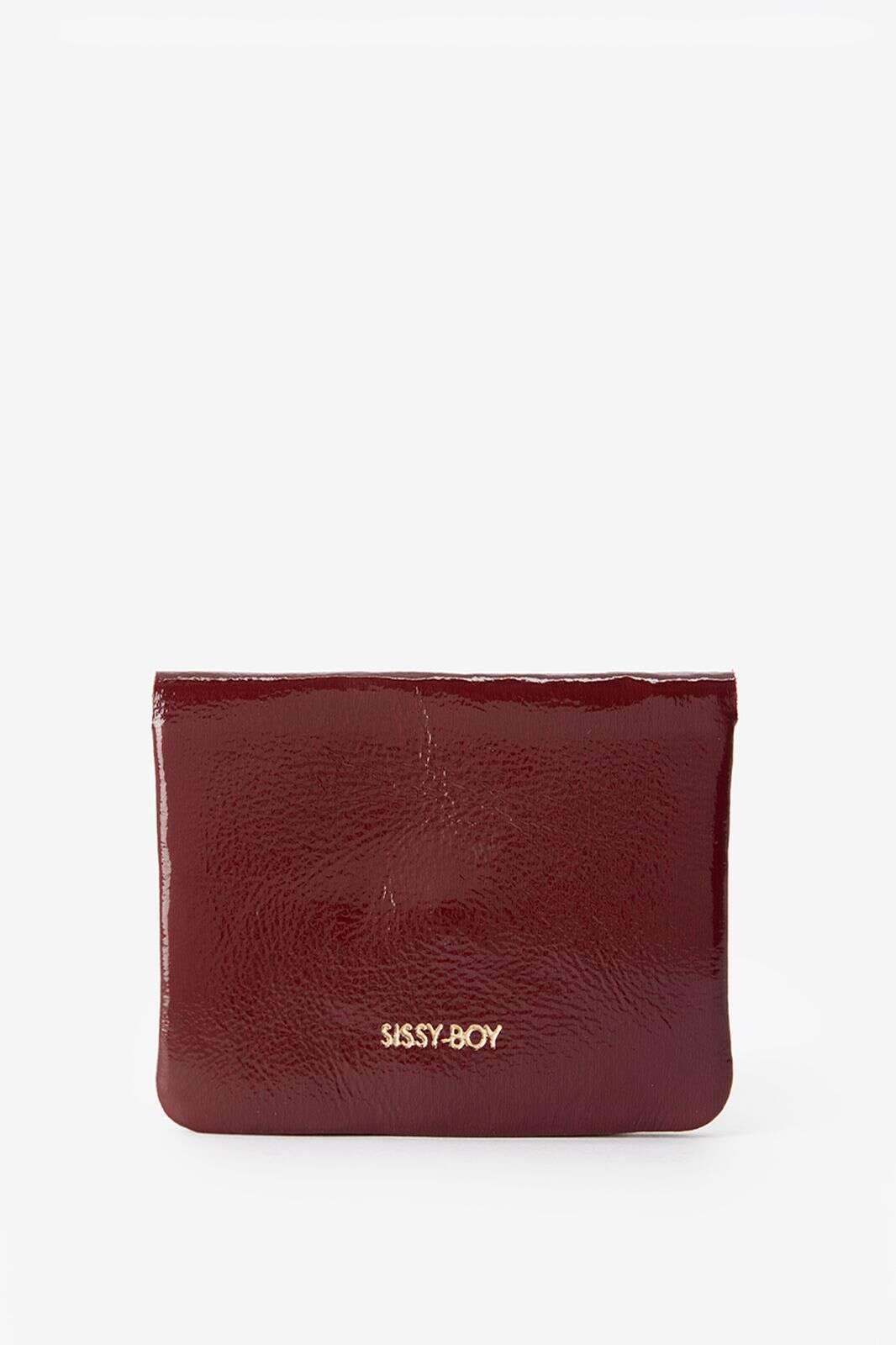 Donkerrode leren portemonnee