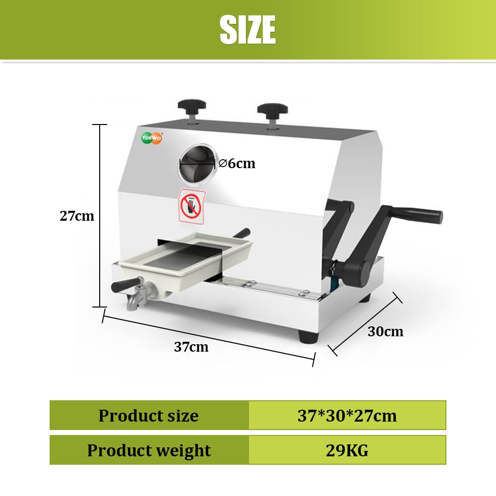 Sugar Cane Juicer Sugarcane Juicer Machine Manual Sugarcane Juice Squeezer Extractor with 3 Stainless Steel Rollers and 2.4