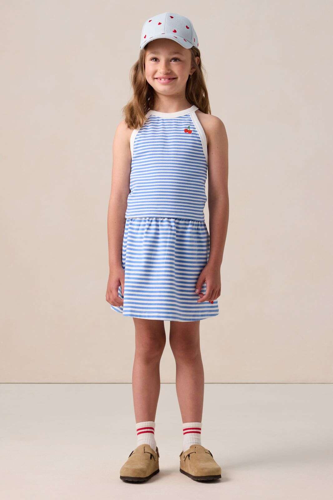 Blauw singlet met artwork