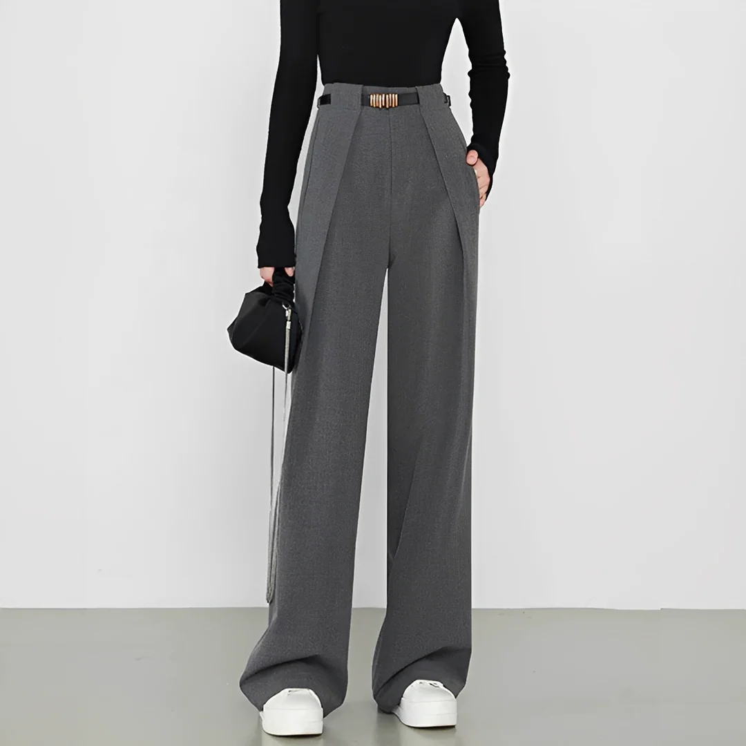 Hasmin - Pantalons droits avec poches simples