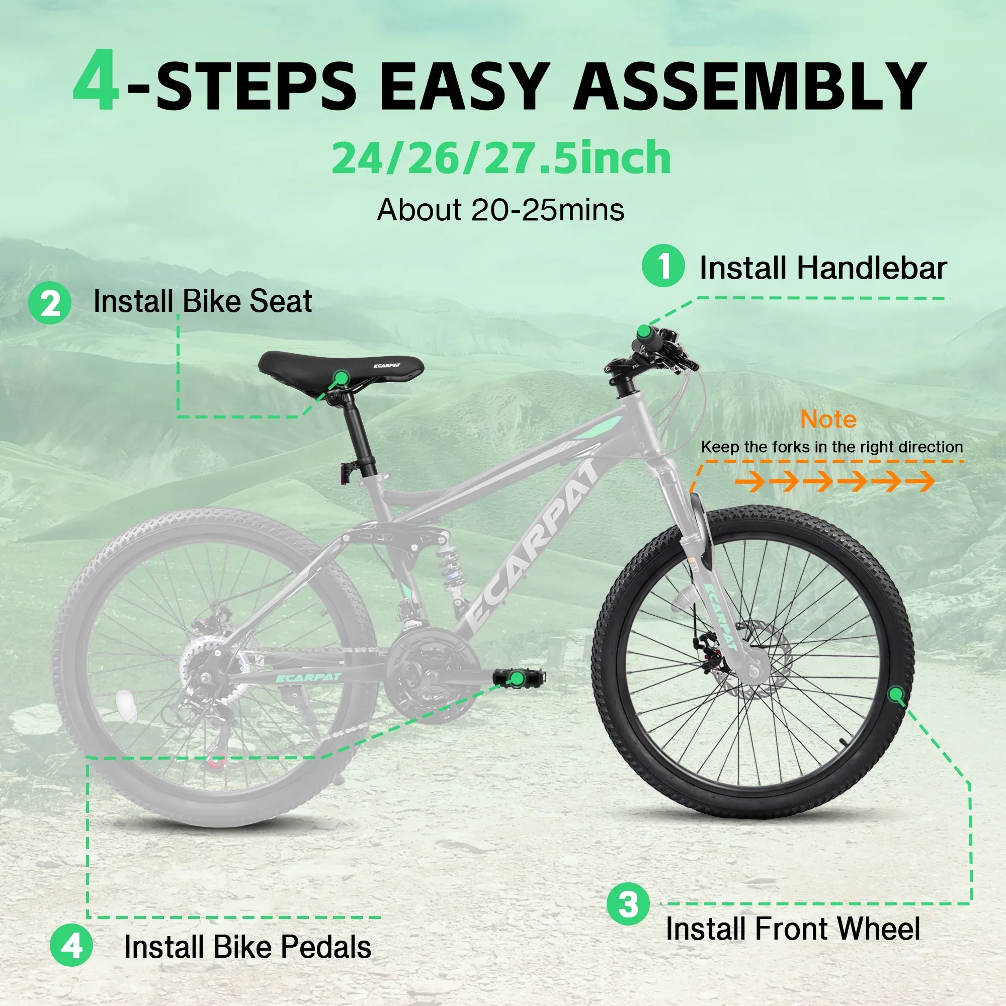 27.5 Inch Dual Full Suspension Mountain Bike, 21-Speed Mountain Bike with Dual Disc Brakes and Carbon Steel Frame, Trail Beach Snow Commuter City Bicycles for Adult Men Women, Black