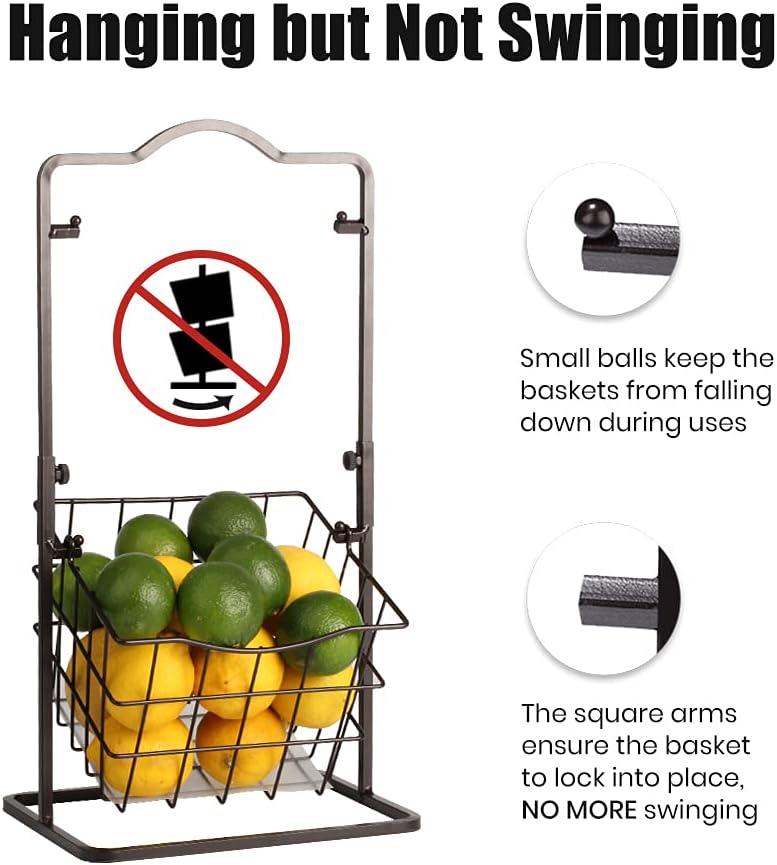 Fruit Basket For Kitchen 2 Tier Vegetable Produce Storage Holder For Countertop Metal Multipurpose Rack For Veggies, K-Cup, Potato, Onion