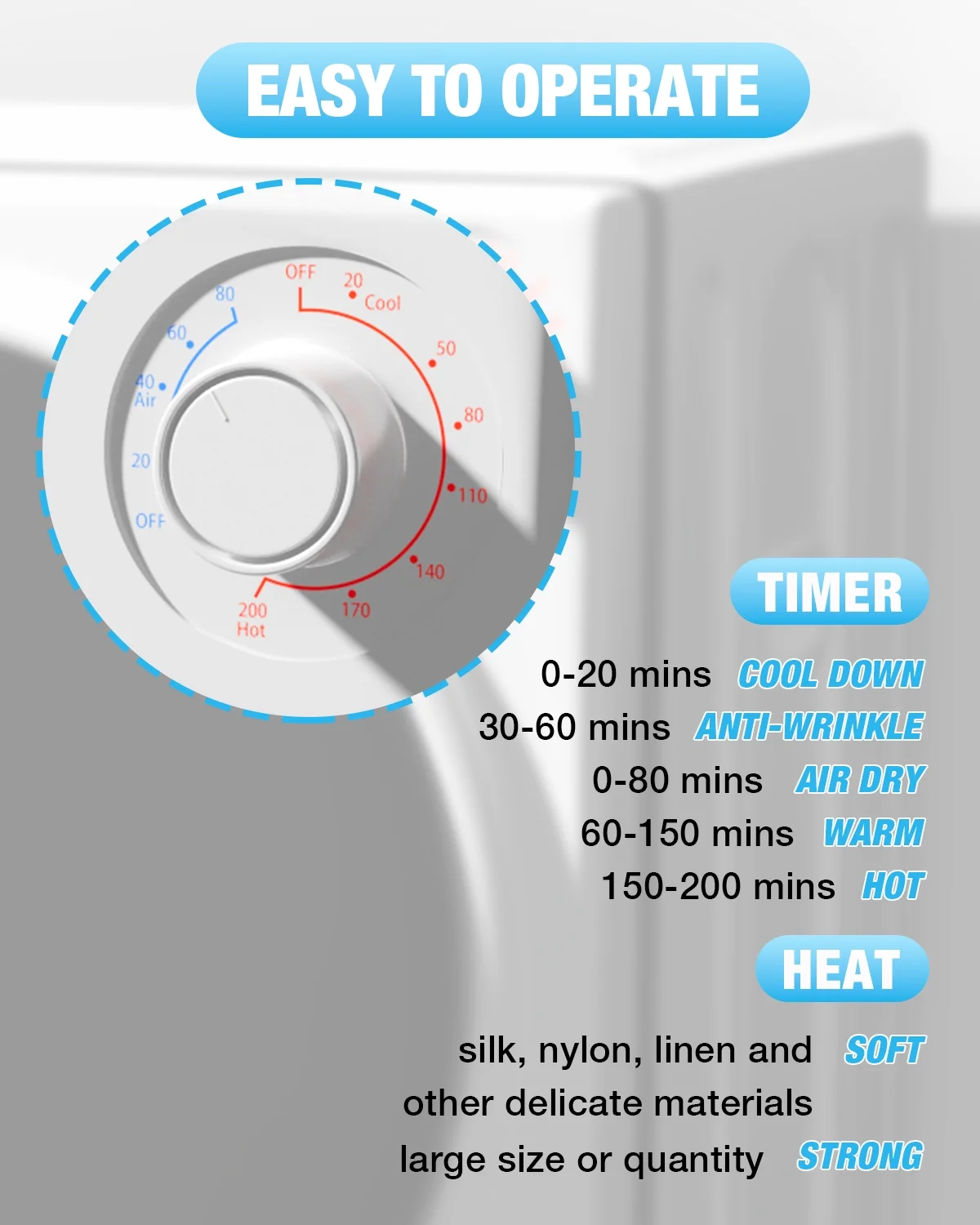 Portable Washer and Dryer Set, 17.6LBS Compact Washing Machine 8.8LBS Compact Dryer(GrayWhite) - Image 8