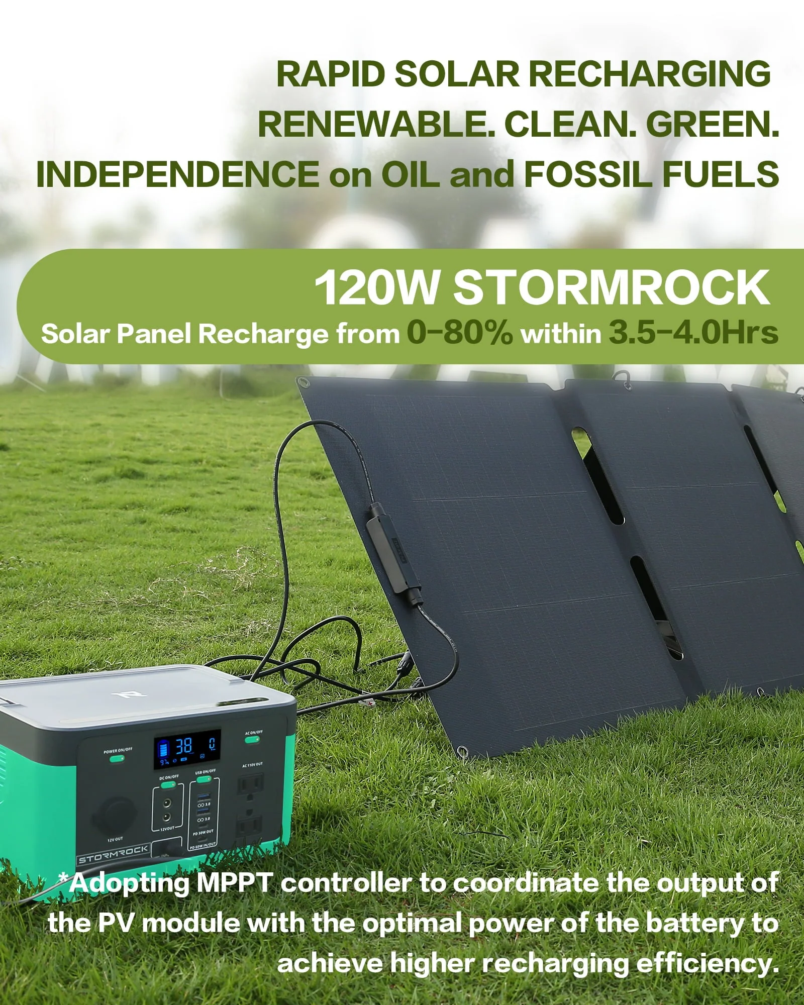 Portable Power Station 294 4Wh 110V/300W LiFePO4 Battery Solar Generator for Outdoor Camping(300W,Aquamarine) Image 5