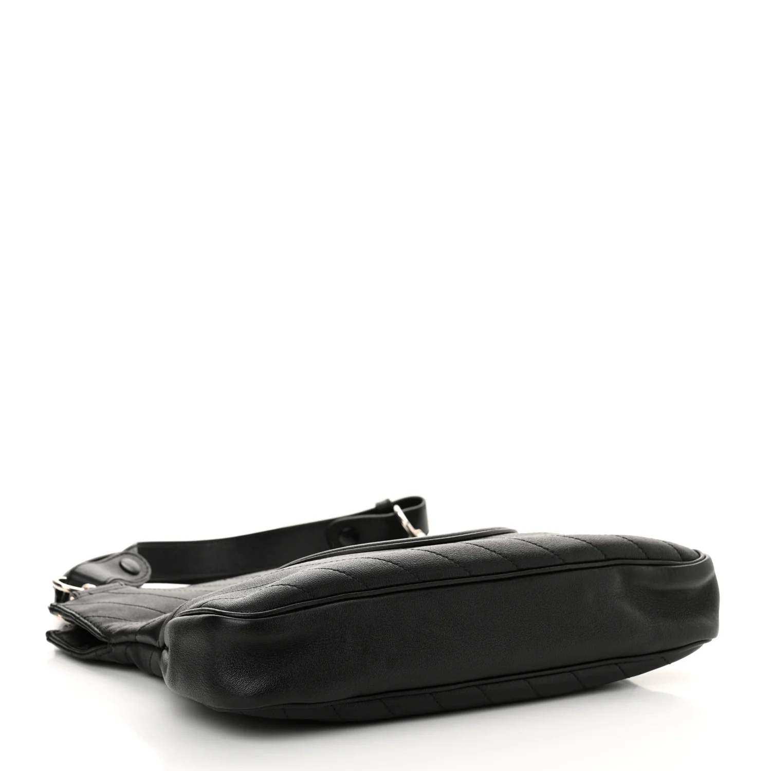 Sakai Be Green Calfskin Diagonal Stitched Small Blondie Tote Black