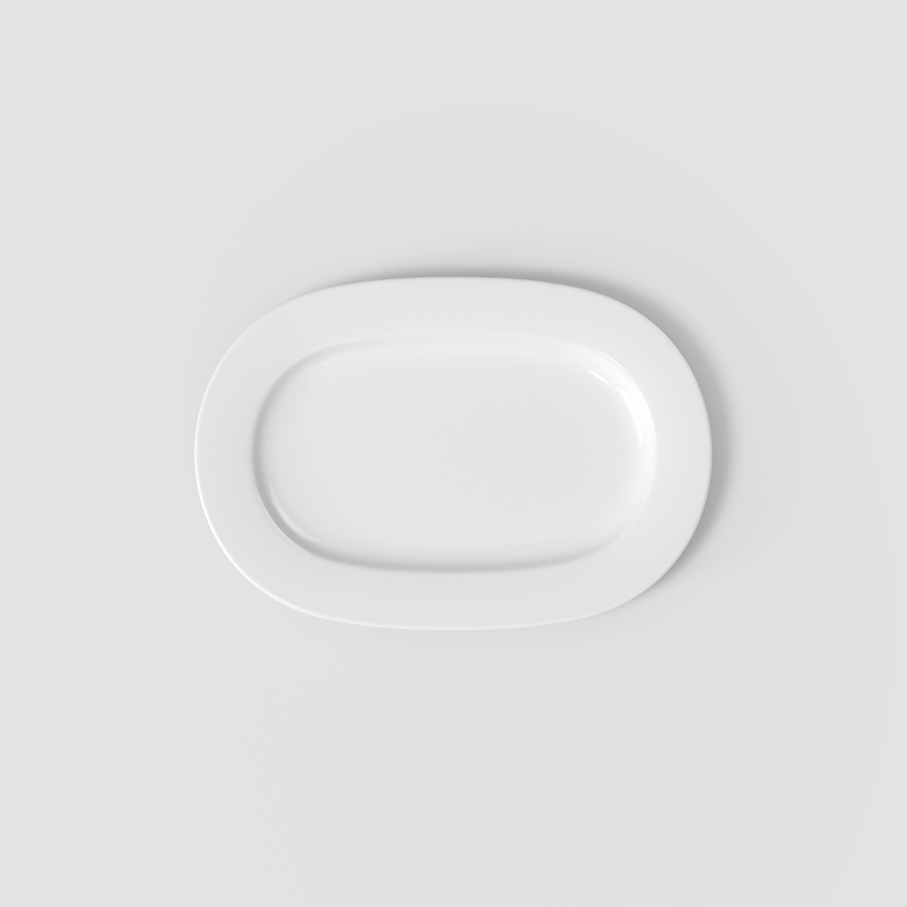 Anmut Serving Platter - White, 16.3'' x 11.3'', Premium Bone Porcelain