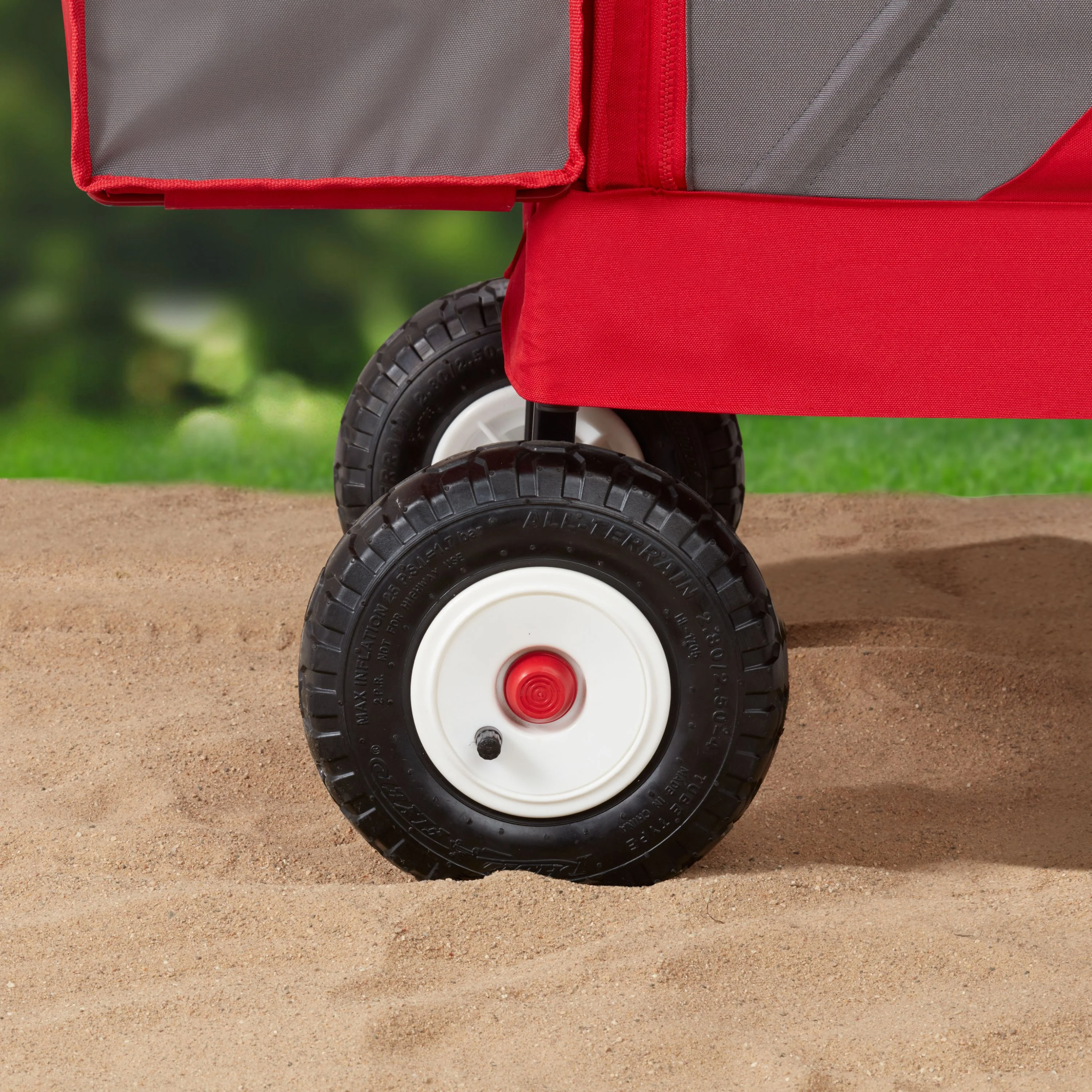 Radio Flyer, 3 - in - 1 All - Terrain EZ Fold Wagon with Canopy, Red and Gray, Air Tires