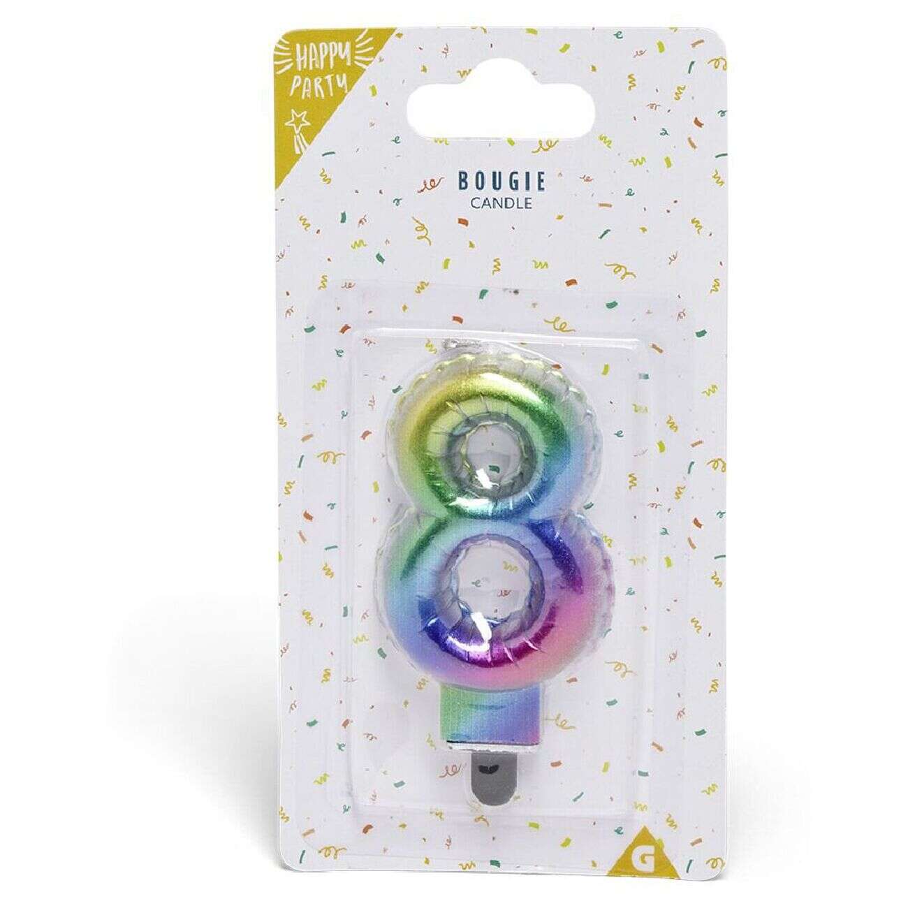 Bougie anniversaire chiffre 8 iridescent