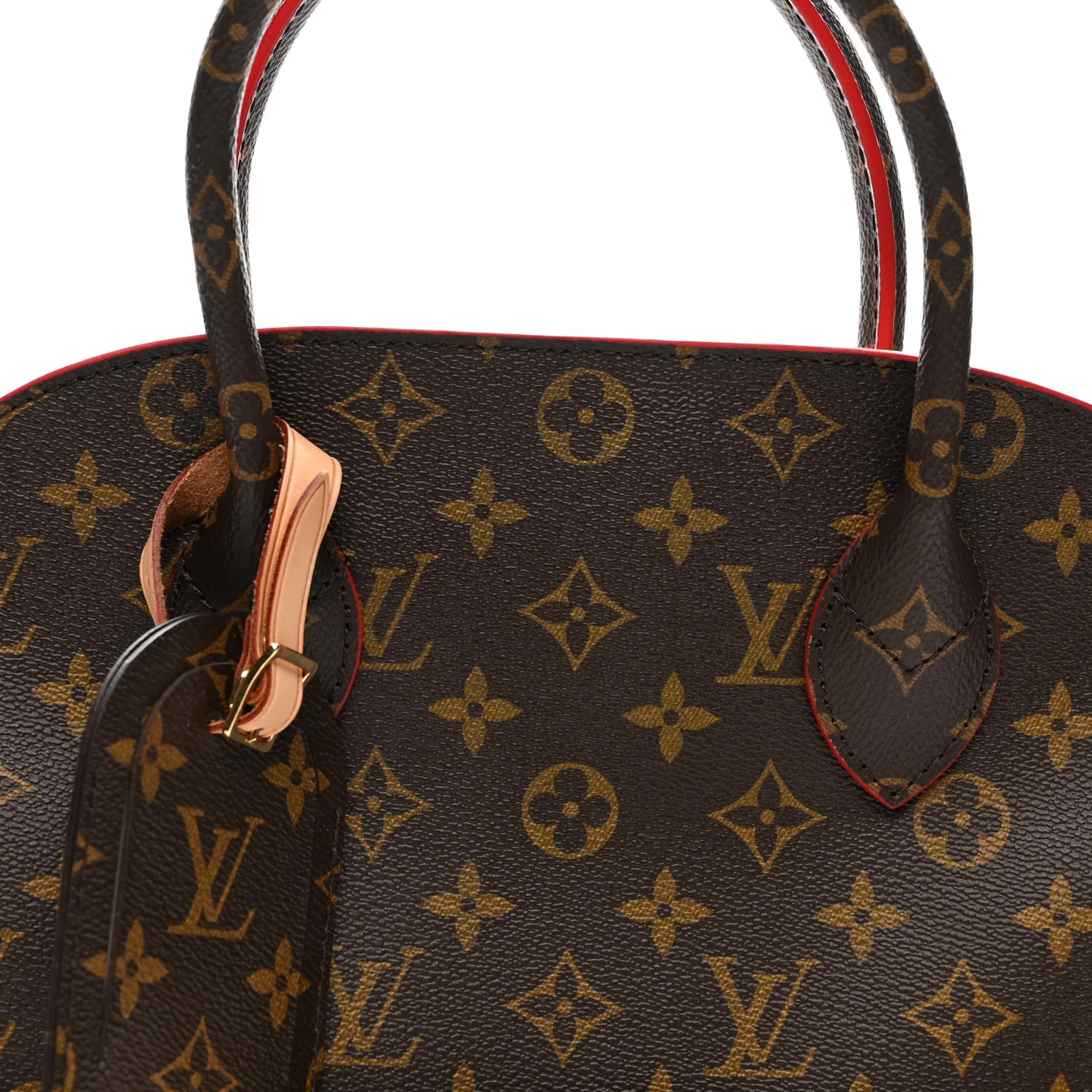 Monogram Calf Hair Spikes Iconoclasts Christian Louboutin Tote Red