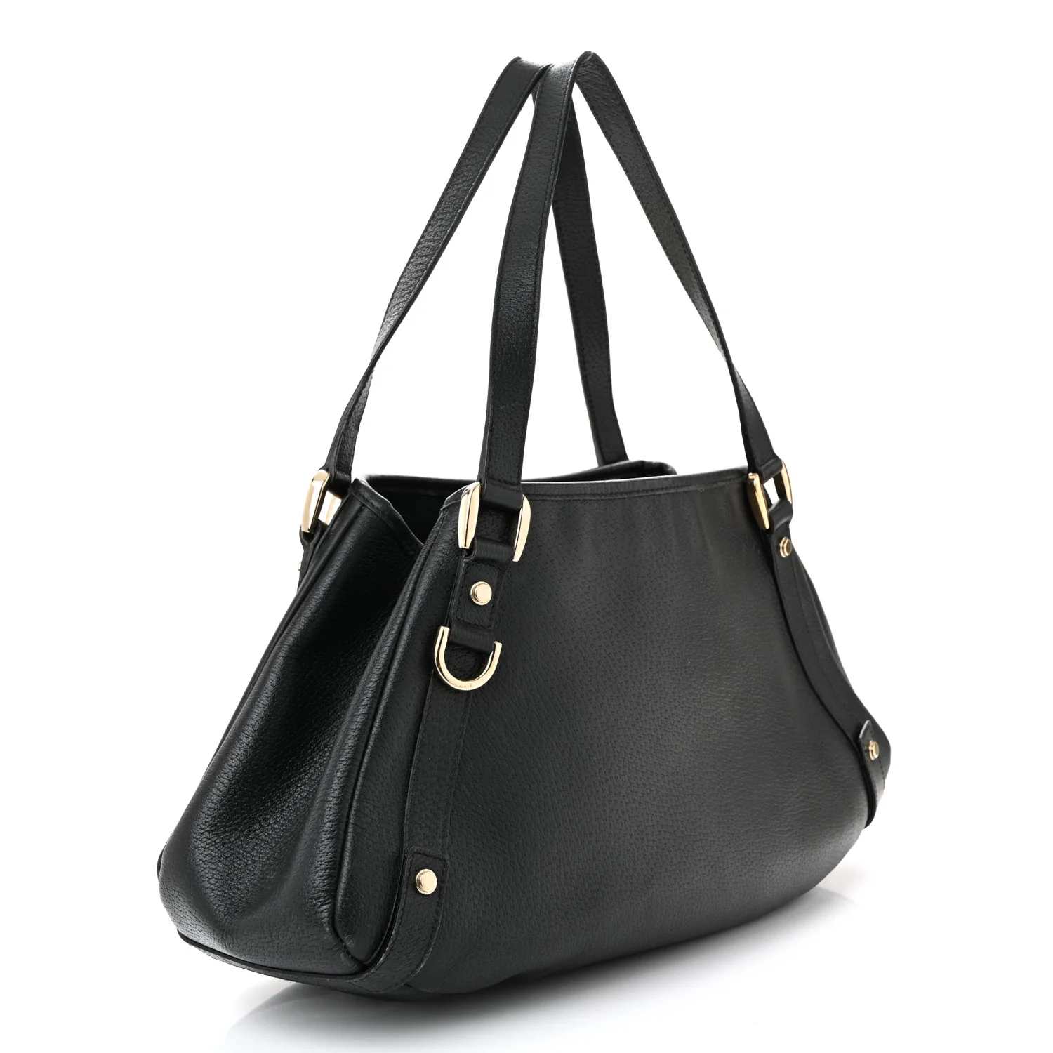 Calfskin Medium Abbey Shoulder Bag Black