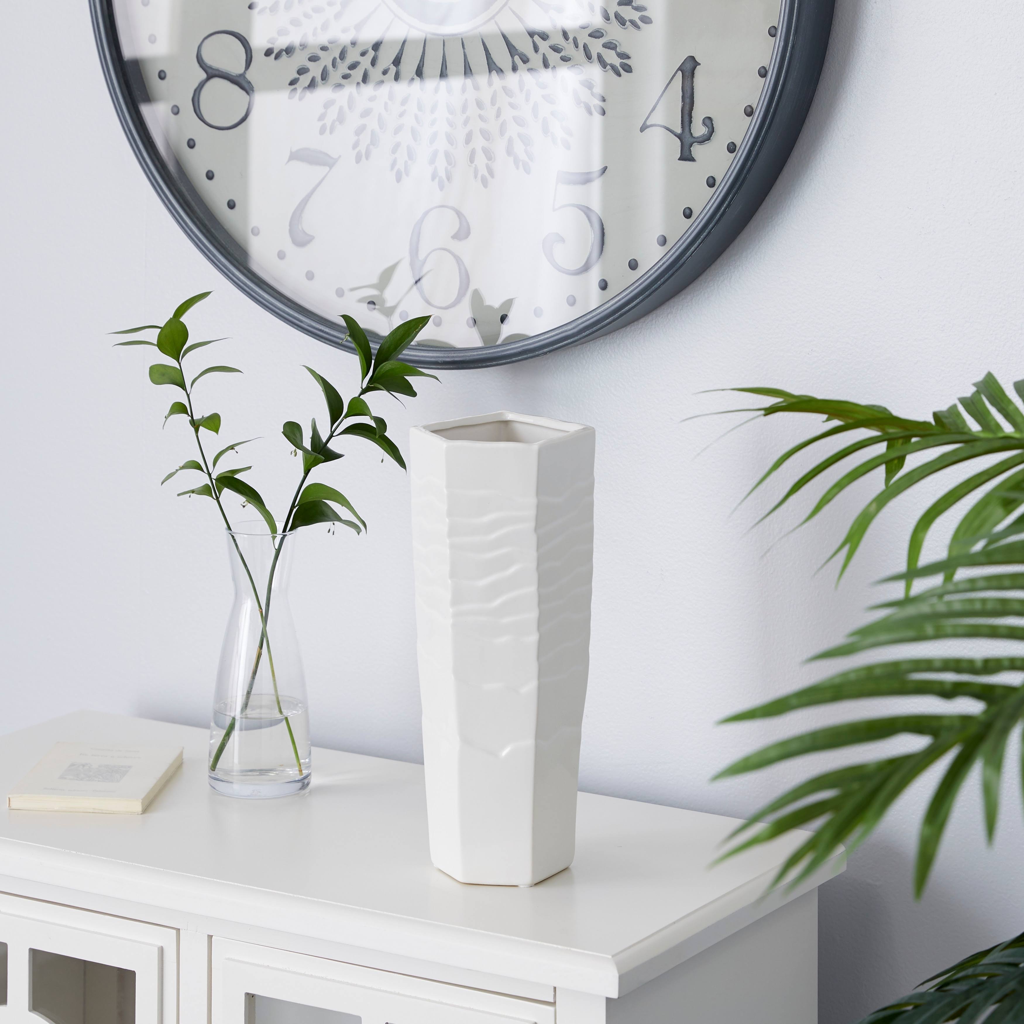 Monroe Lane Contemporary Ceramic Vase, White