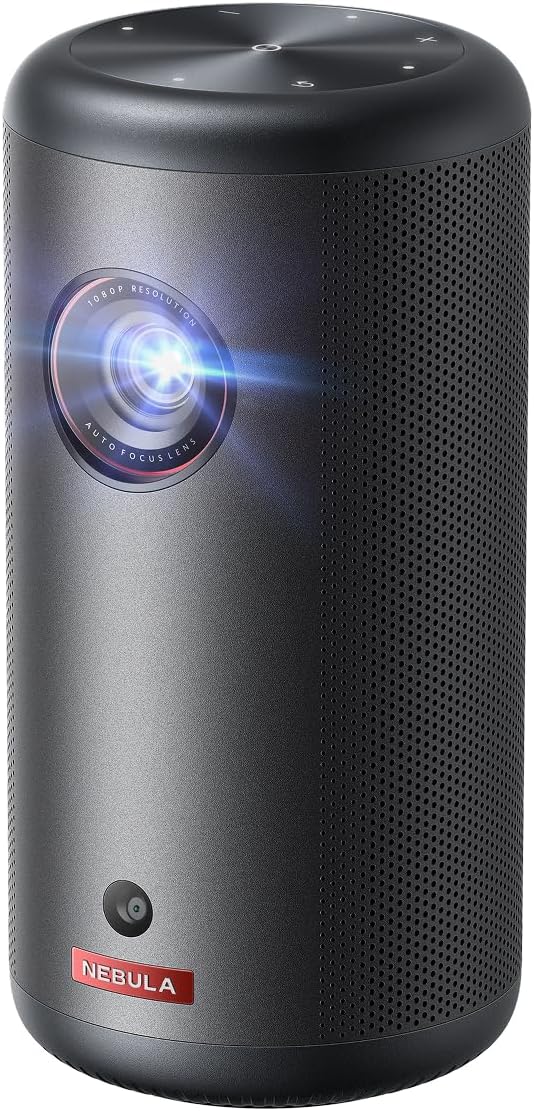 Anker Nebula Capsule 3 GTV Projector  Netflix Officially Licensed  1080P Smart Mini Projector with Wi-Fi  2.5 Hrs of Playtime  120-Inch Display  Dolby Digital  Ultra Portable for Any Space (Renewed)